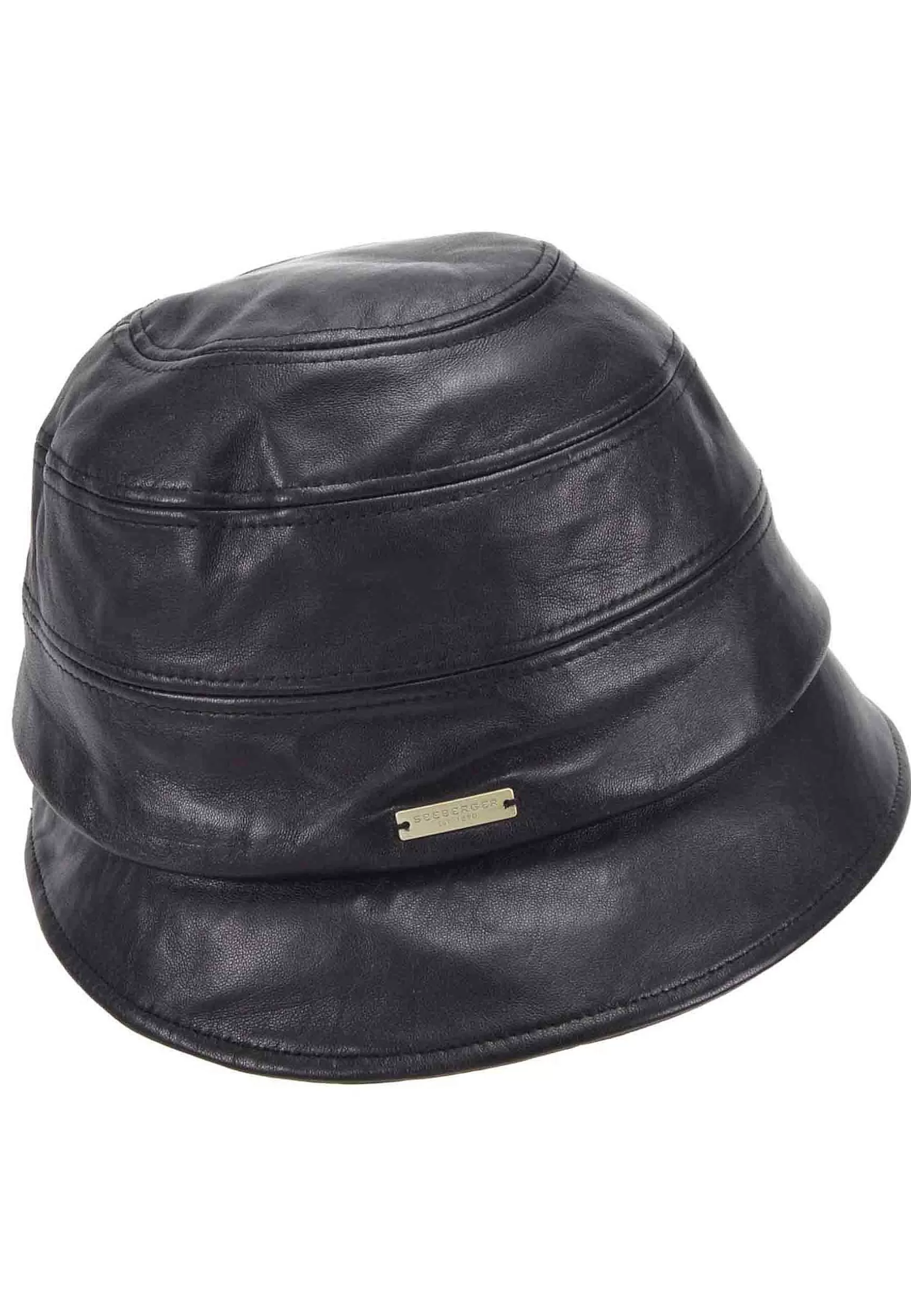 Cappello Cloche Donna In Pelle Nera*Seeberger Est 1890 Cheap