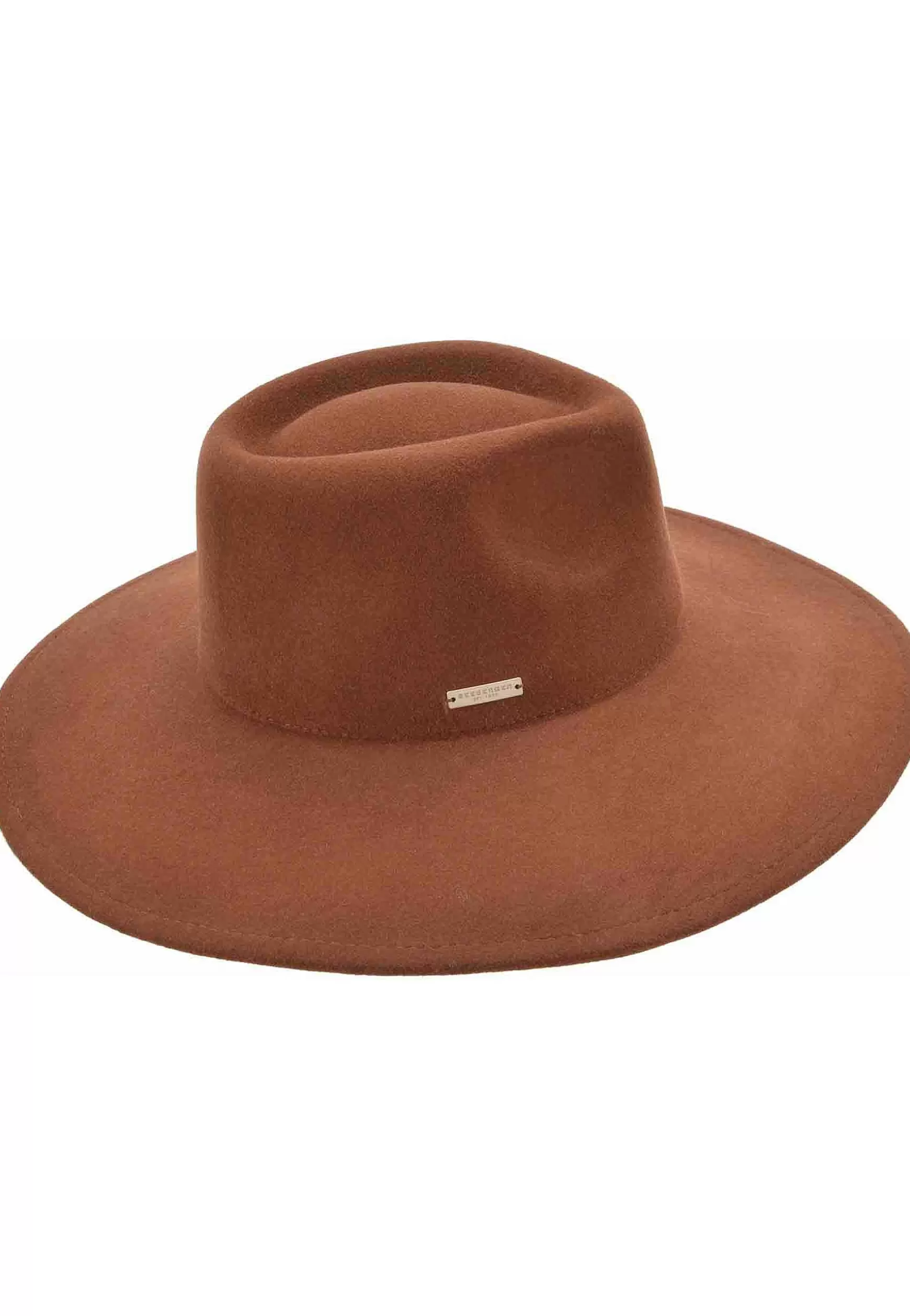 Cappello Fedora Donna In Lana Marrone A Tesa Larga*Seeberger Est 1890 Hot
