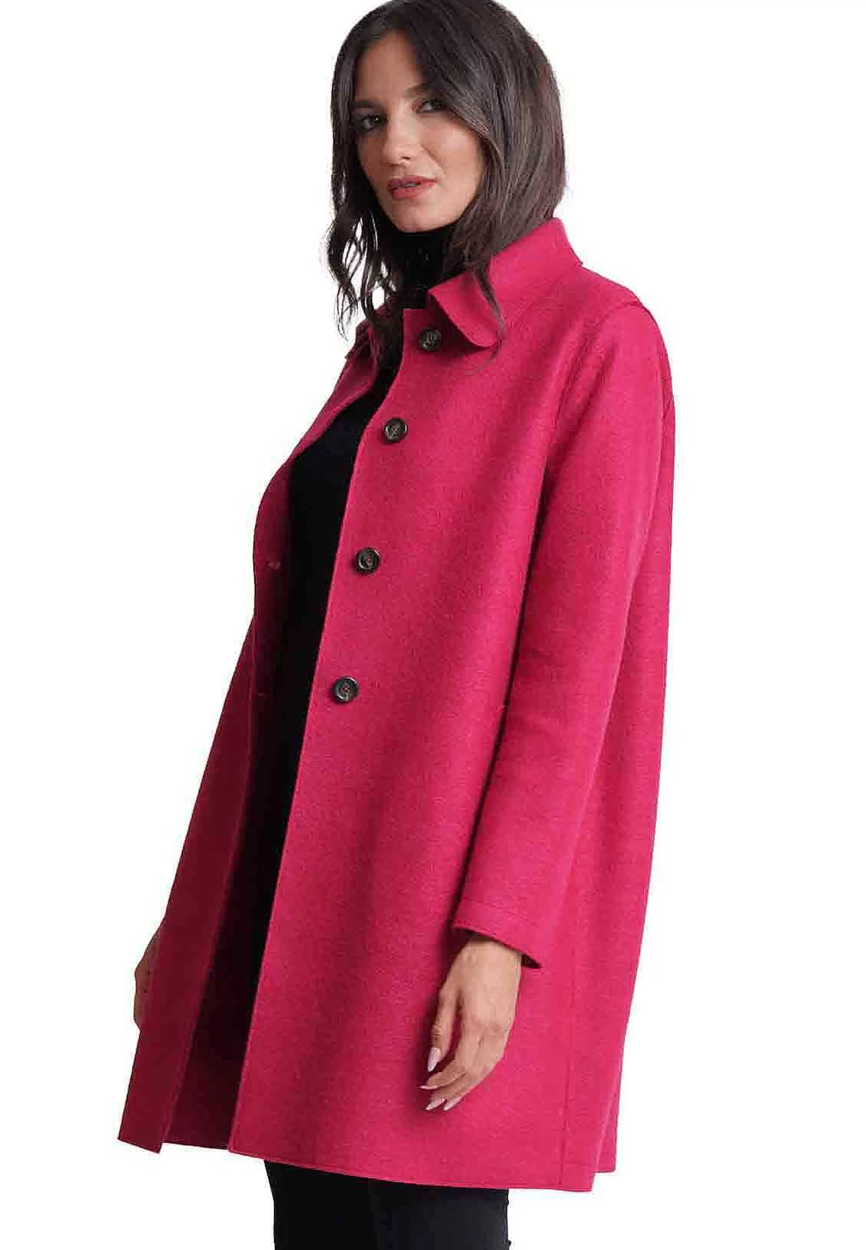 Cappotto Donna In Lana Rossa Monopetto*Ewooluzione Cheap