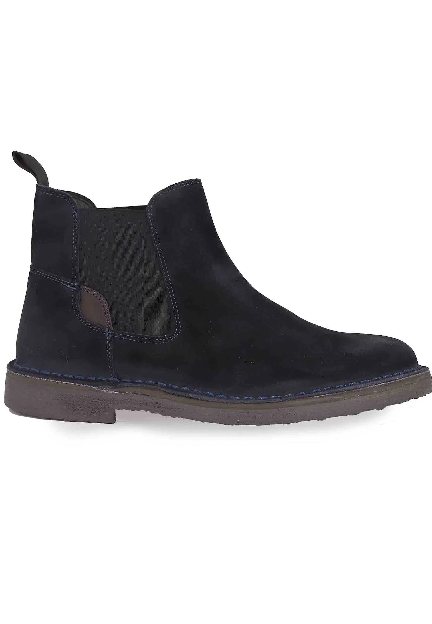 Chelsea Boot In Camoscio Blu Con Suola In Gomma** Online