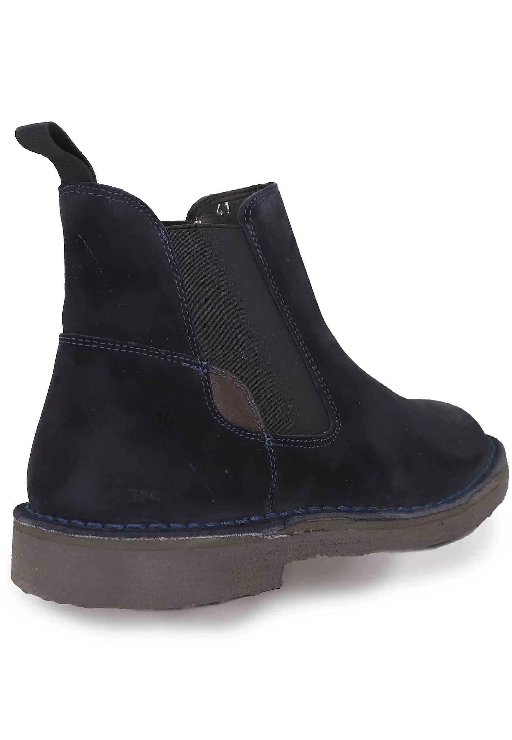 Chelsea Boot In Camoscio Blu Con Suola In Gomma** Online