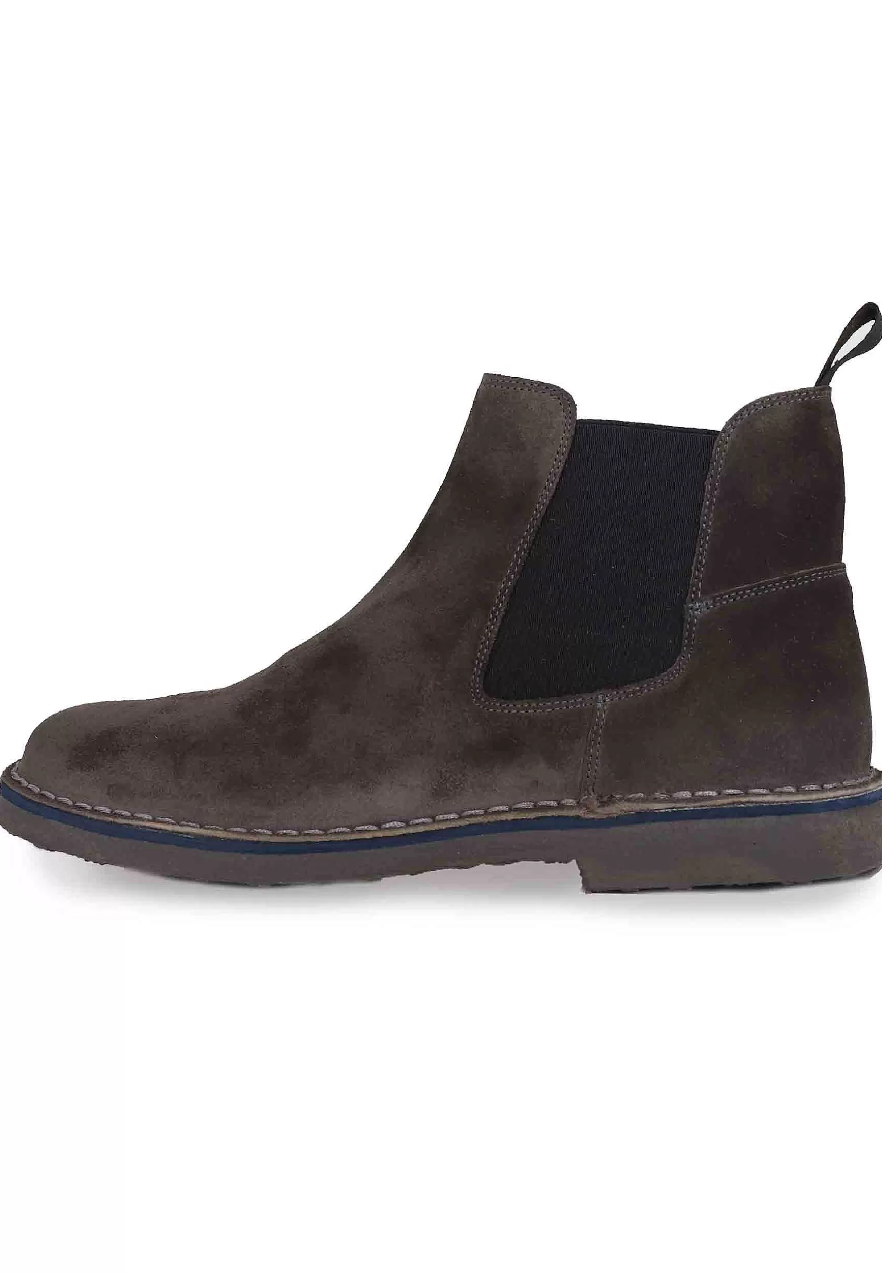 Chelsea Boot In Camoscio Grigio Con Suola In Gomma** Cheap