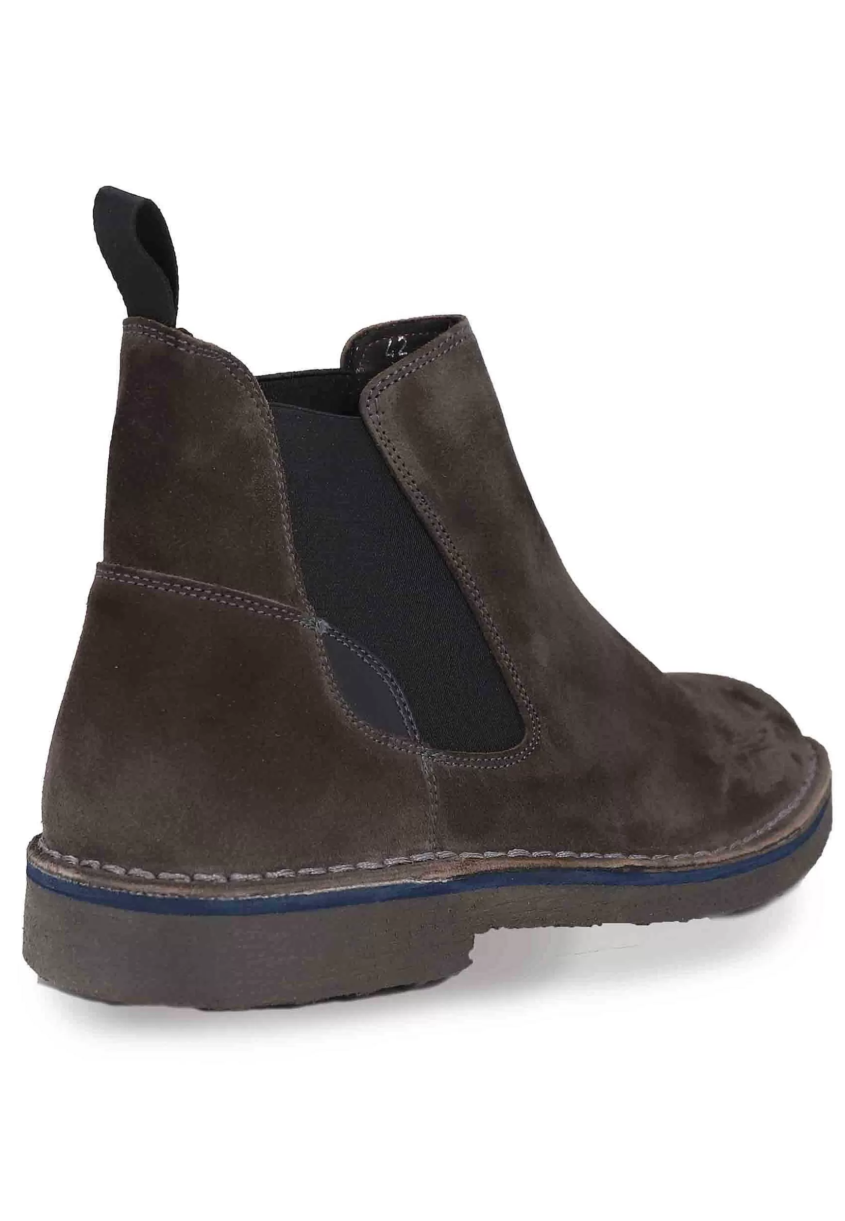 Chelsea Boot In Camoscio Grigio Con Suola In Gomma** Cheap