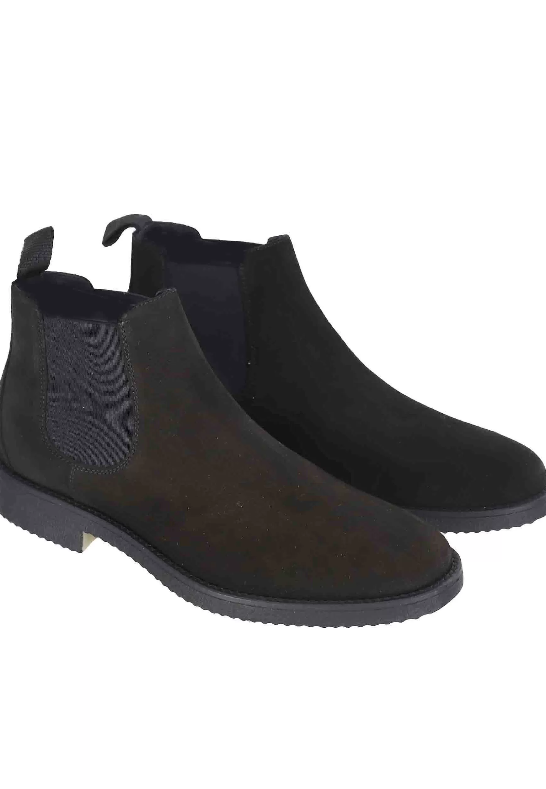 Chelsea Boots Uomo In Camoscio Nero Con Suola In Para*Antica Cuoieria Outlet