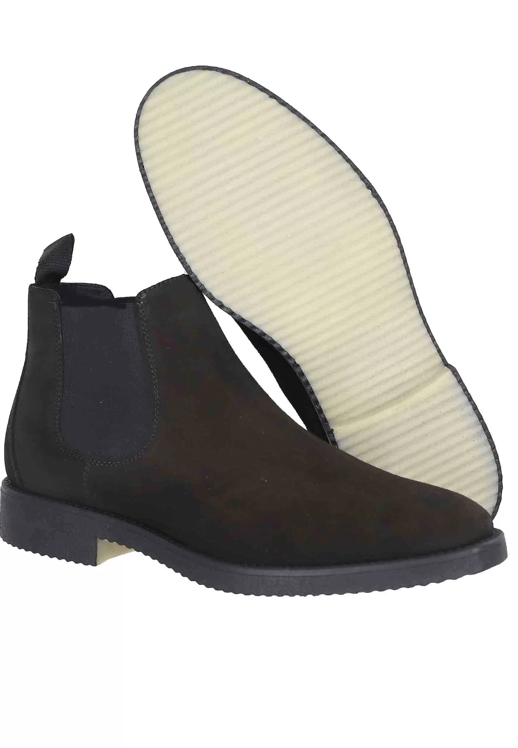 Chelsea Boots Uomo In Camoscio Nero Con Suola In Para*Antica Cuoieria Outlet