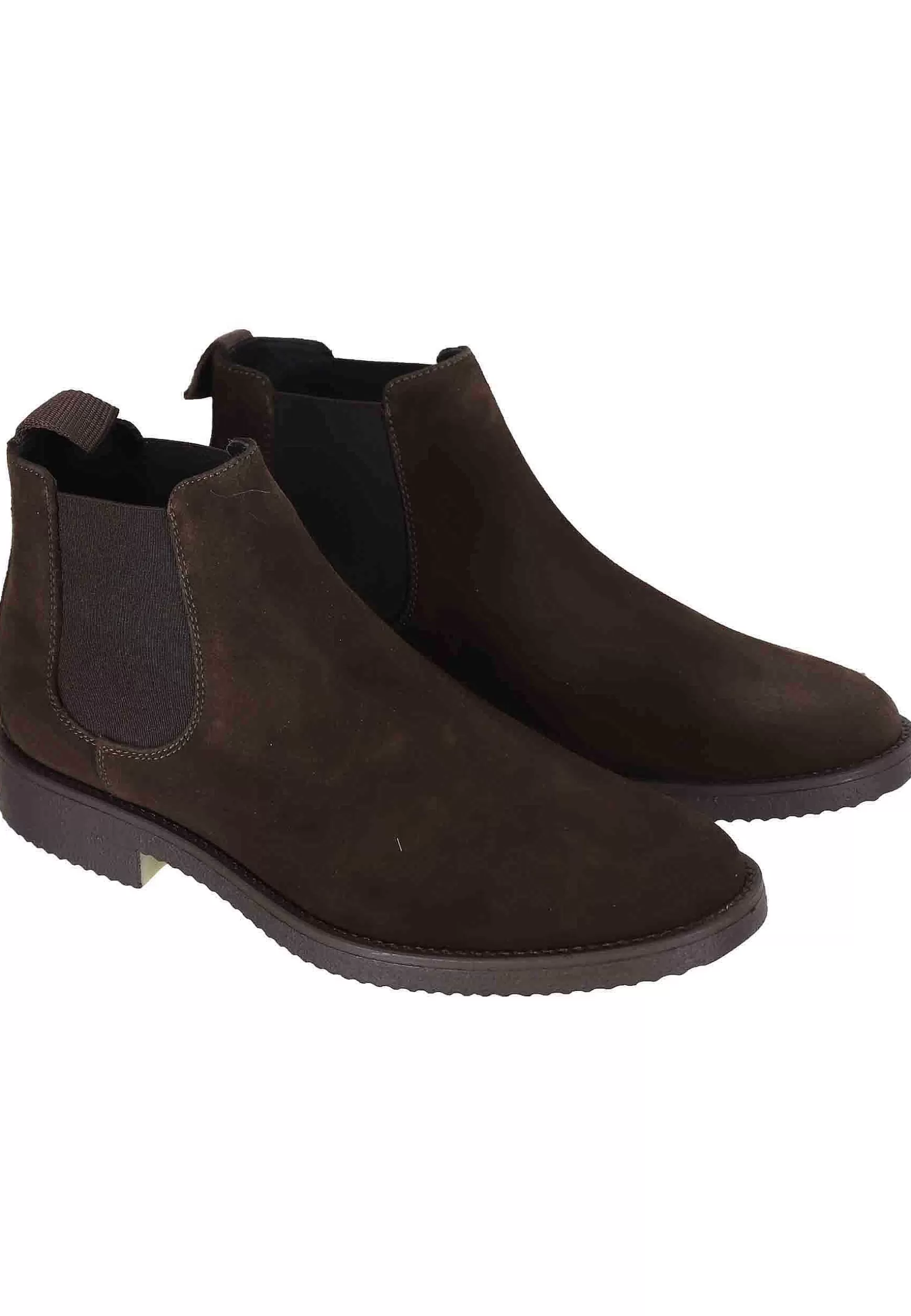Chelsea Boots Uomo In Camoscio Testa Di Moro Con Suola In Para*Antica Cuoieria Discount