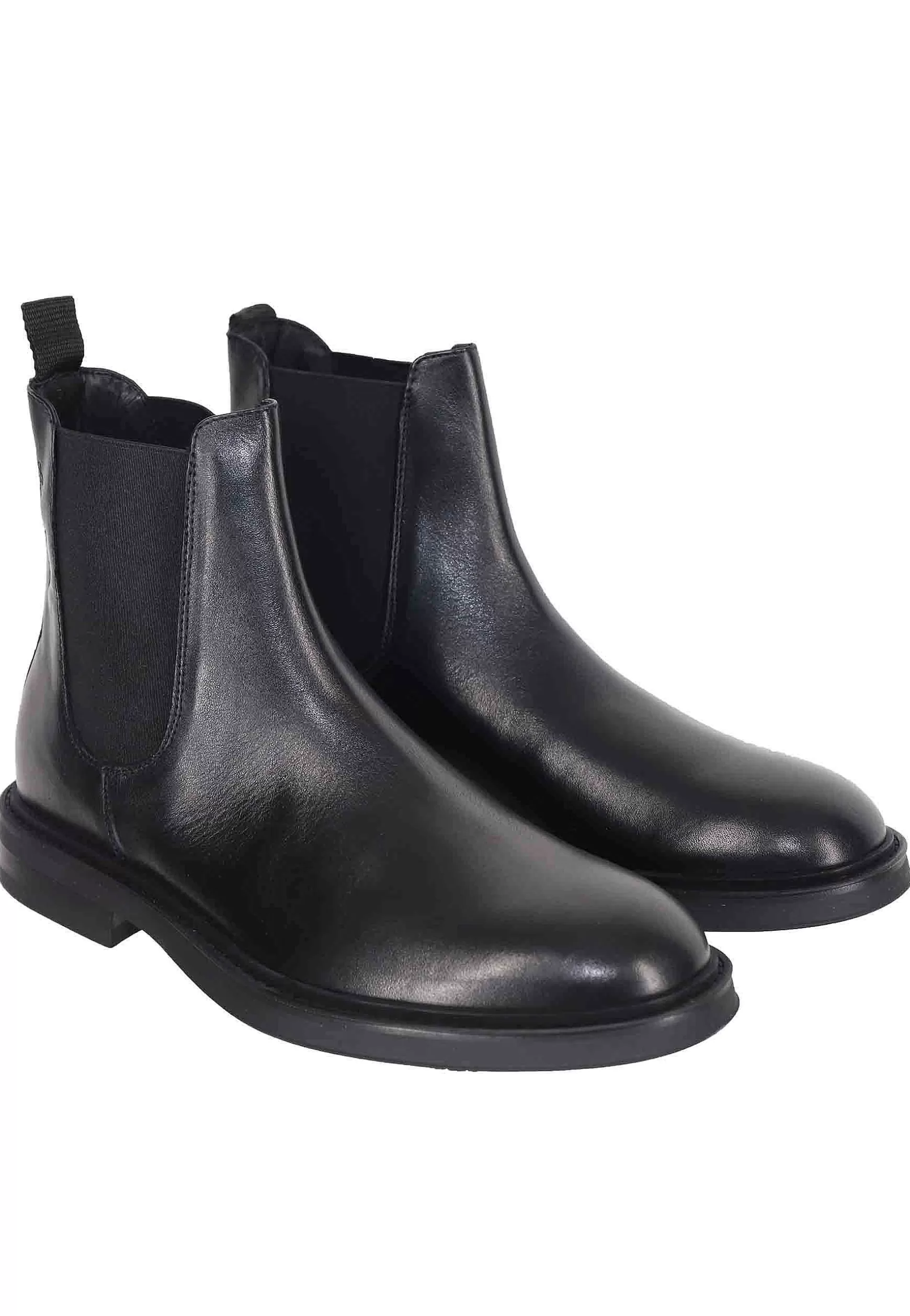 Chelsea Boots Uomo In Pelle Nera Con Suola In Gomma*Antica Cuoieria Cheap