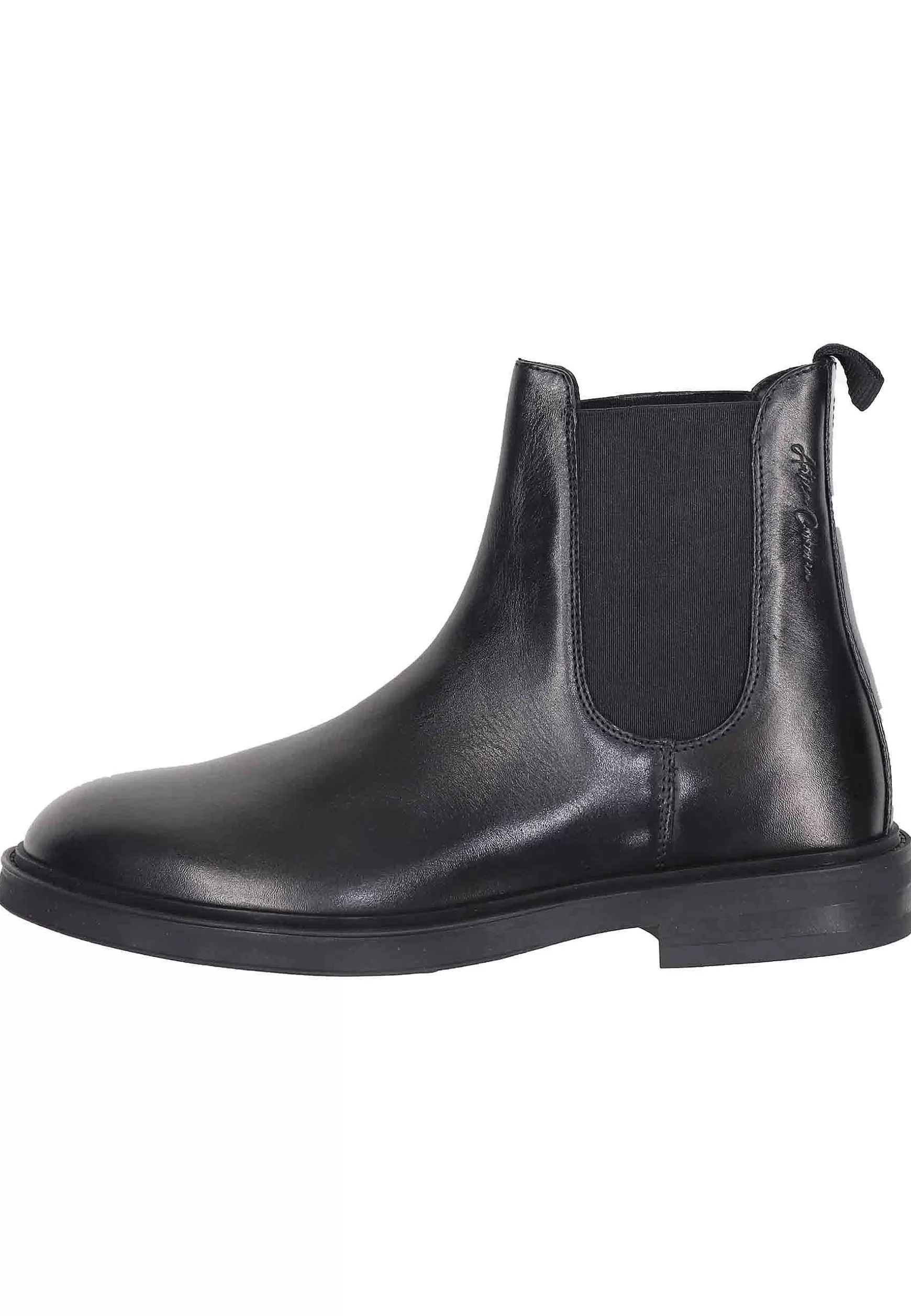 Chelsea Boots Uomo In Pelle Nera Con Suola In Gomma*Antica Cuoieria Cheap