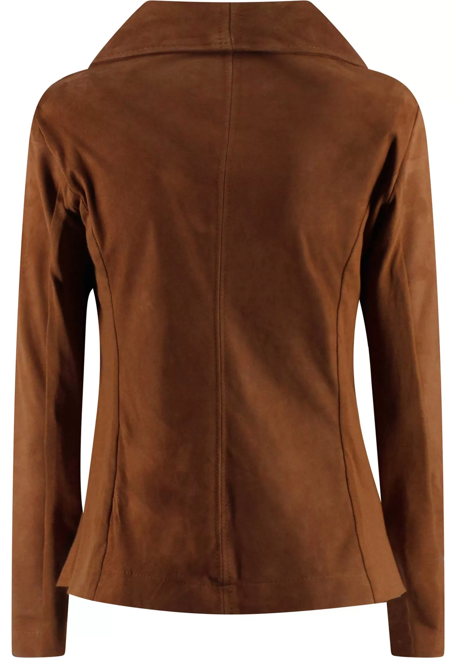 Chiodo Donna In Camoscio Sfoderato Cuoio Con Zip E Tasche** Cheap