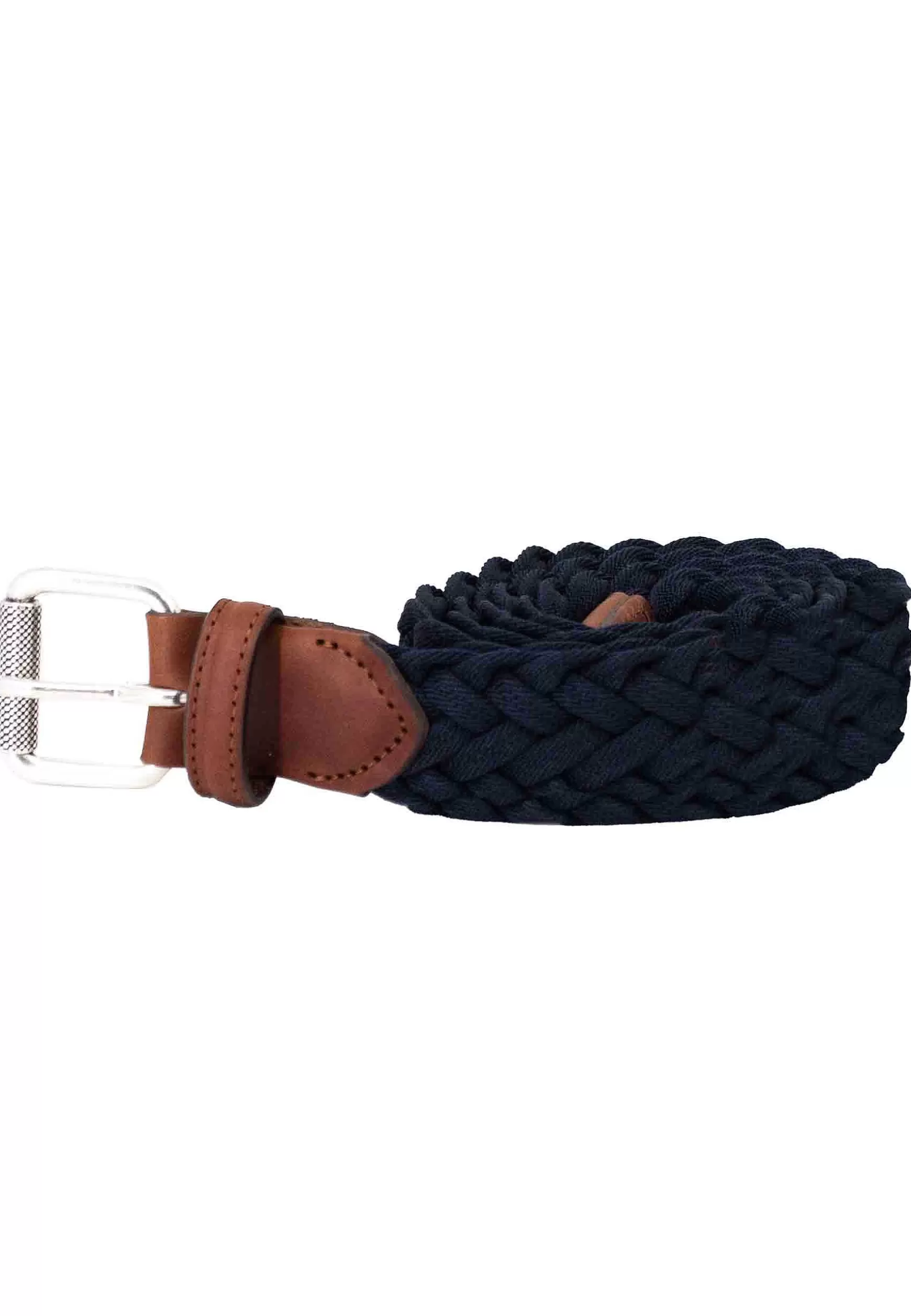 Cintura Uomo In Tessuto Elasticizzato Blu Con Fibbia In Argento*Minoronzoni Hot
