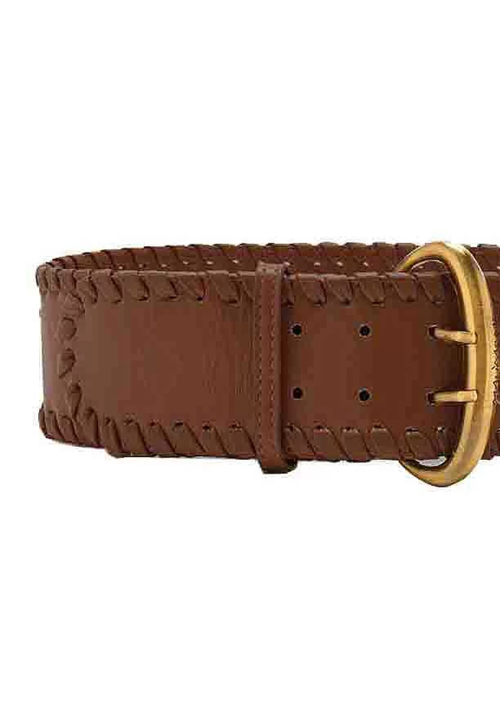 Cinture Donna Tresse In Pelle Cammello Con Fibbione Oro*Maliparmi Clearance