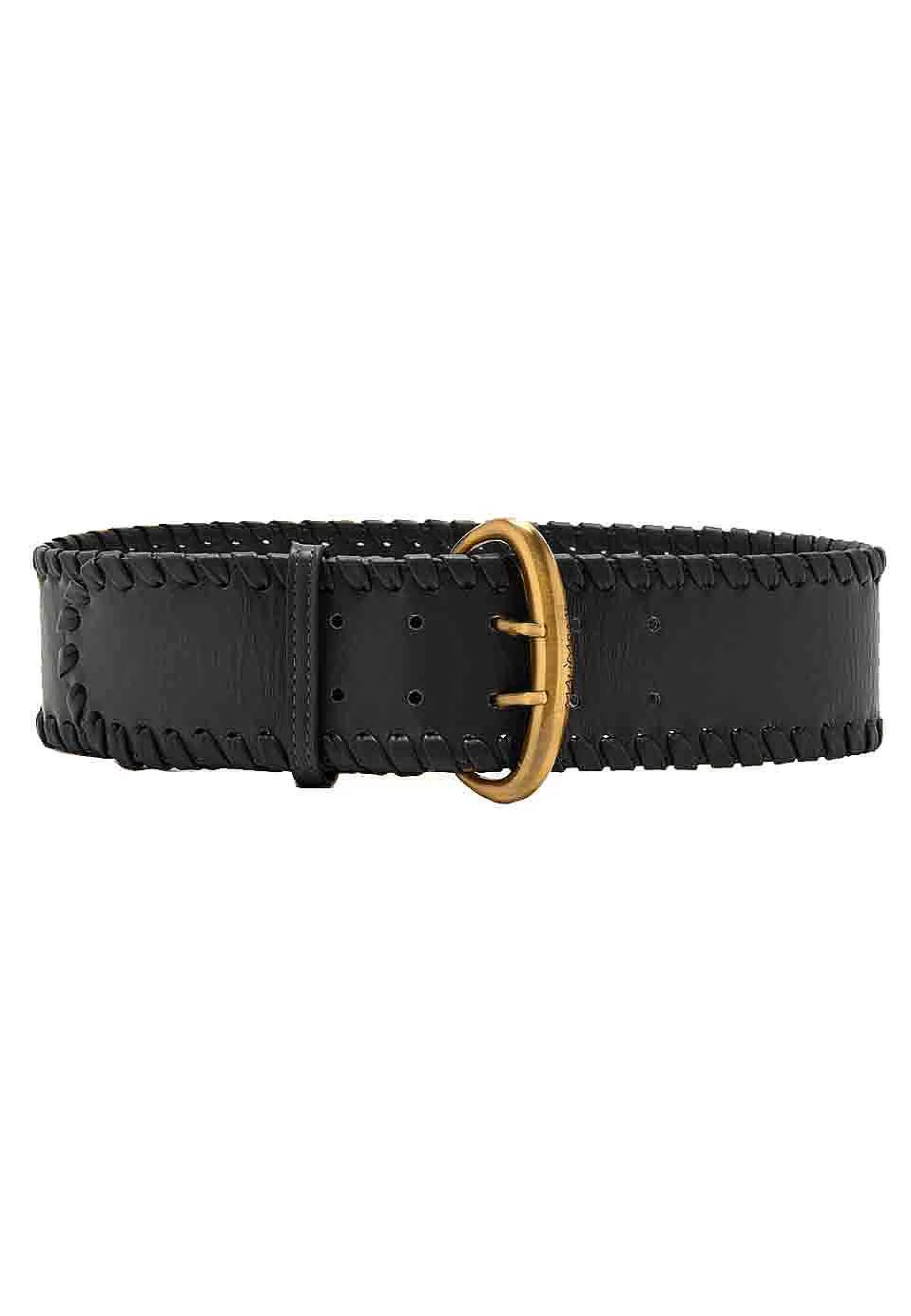 Cinture Donna Tresse In Pelle Nera Con Fibbione Oro*Maliparmi Flash Sale