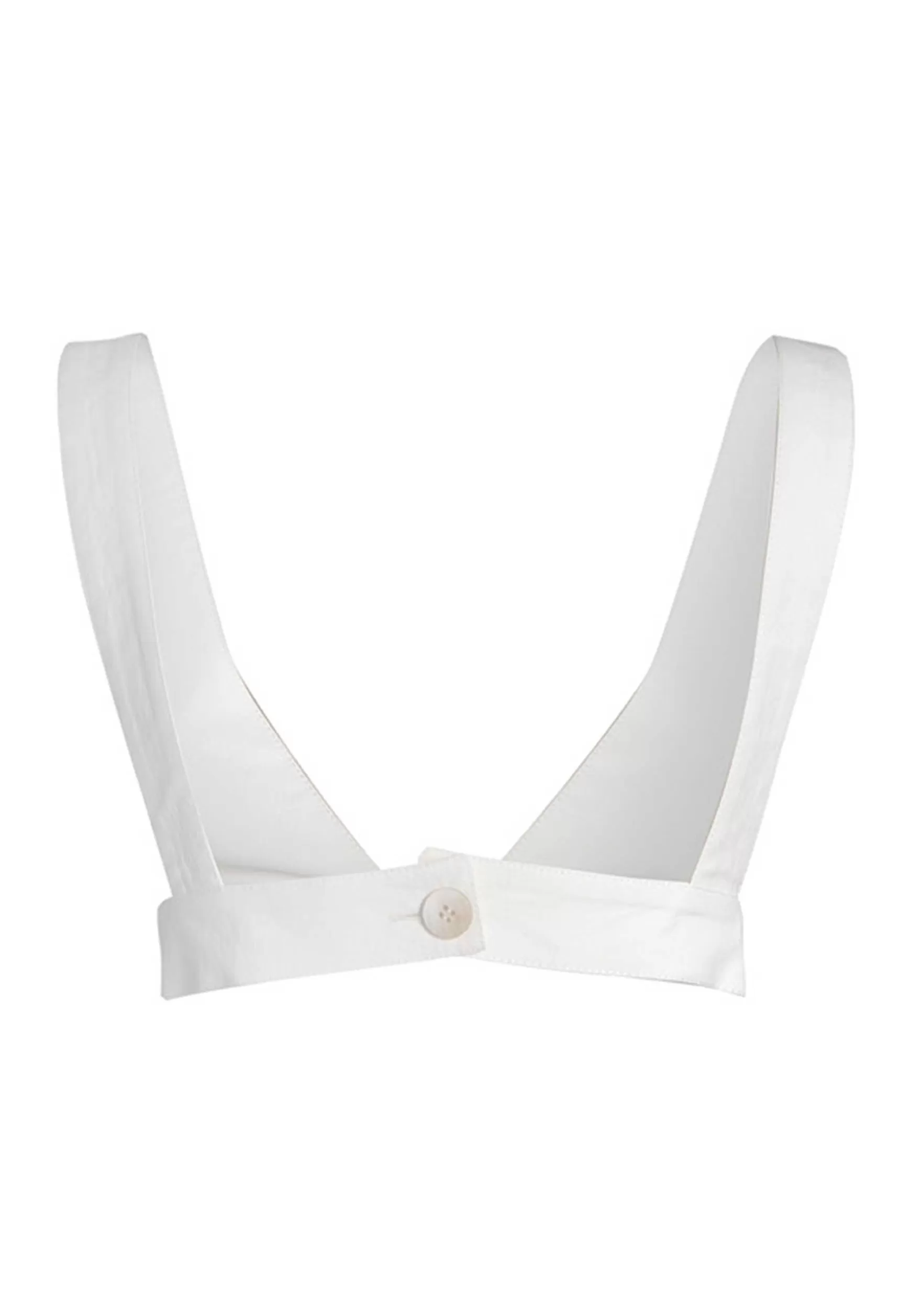 Crop Top Donna In Misto Cotone Bianca Con Bottoncini Posteriori*Nineminutes Fashion