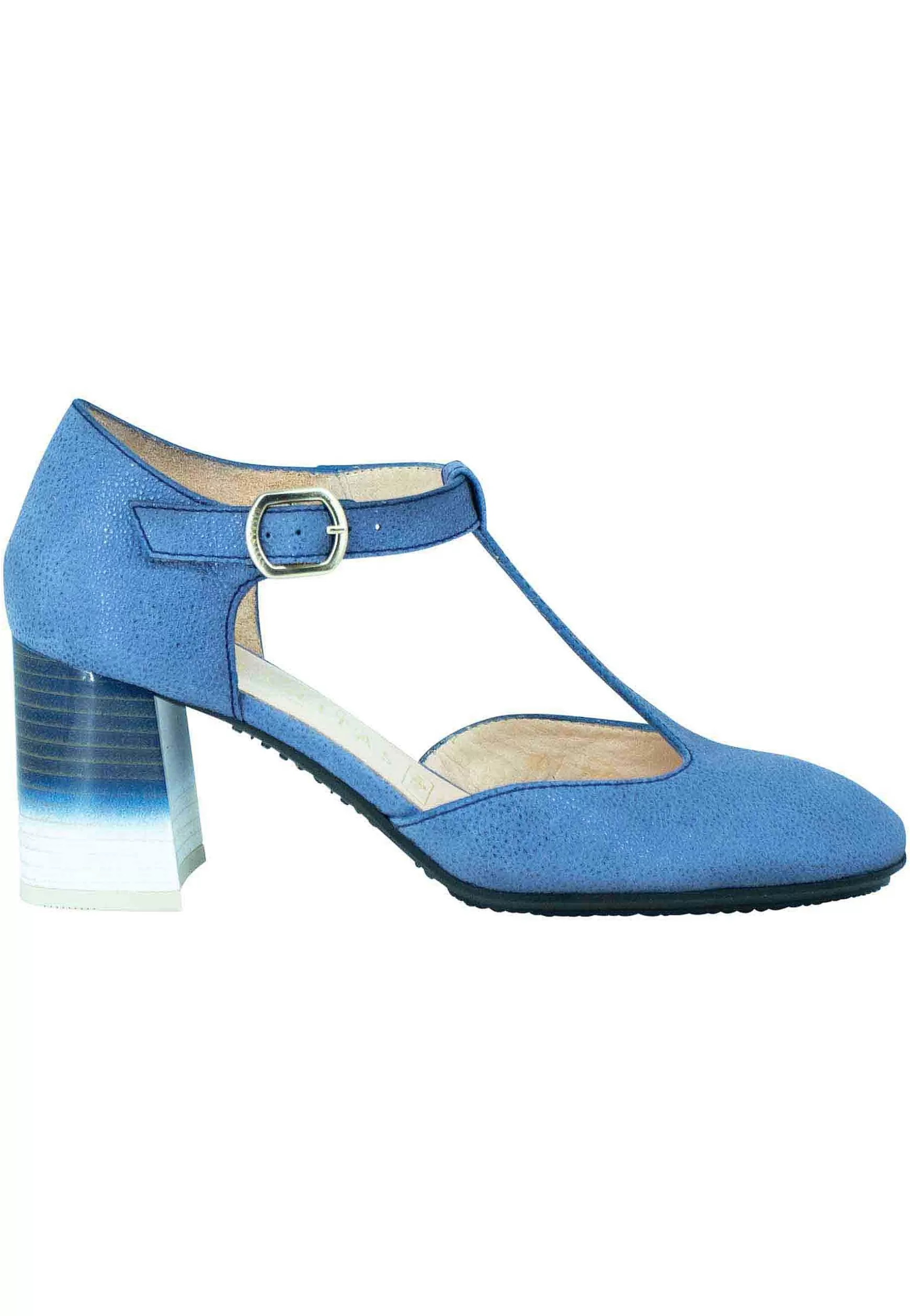 Decollete Australia Donna In Pelle Blu Con Tallone Chiuso E Cinturino*Hispanitas Cheap