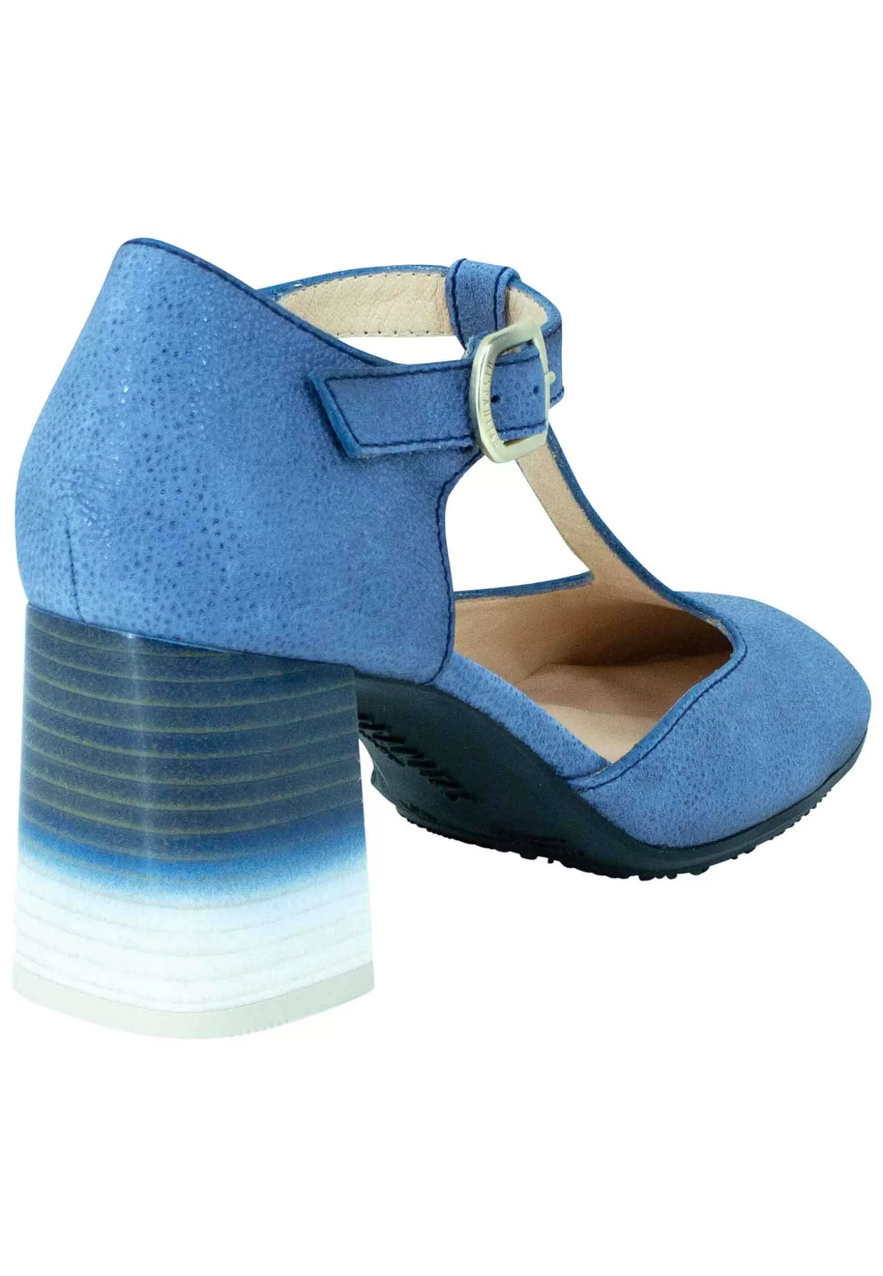 Decollete Australia Donna In Pelle Blu Con Tallone Chiuso E Cinturino*Hispanitas Cheap