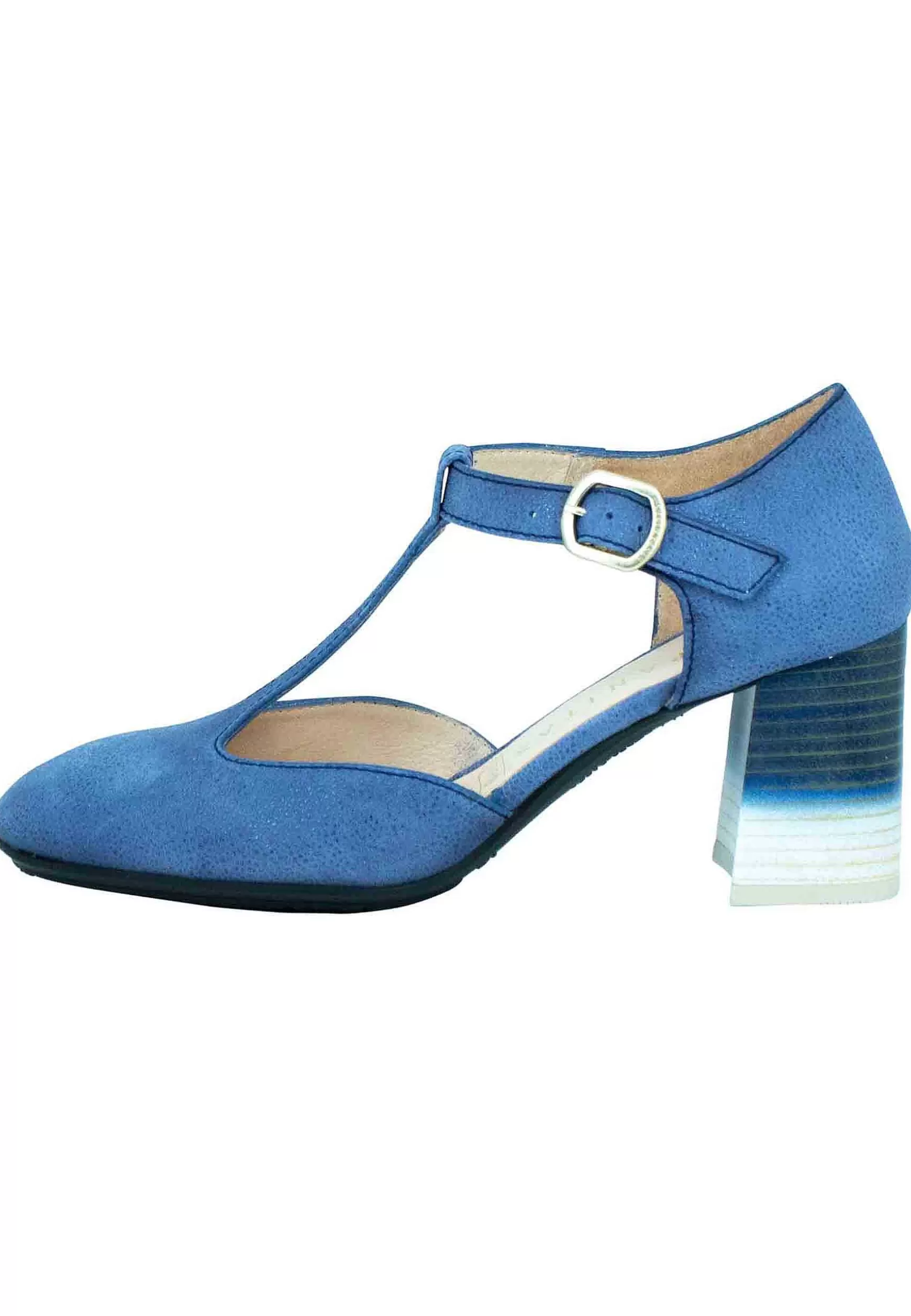 Decollete Australia Donna In Pelle Blu Con Tallone Chiuso E Cinturino*Hispanitas Cheap