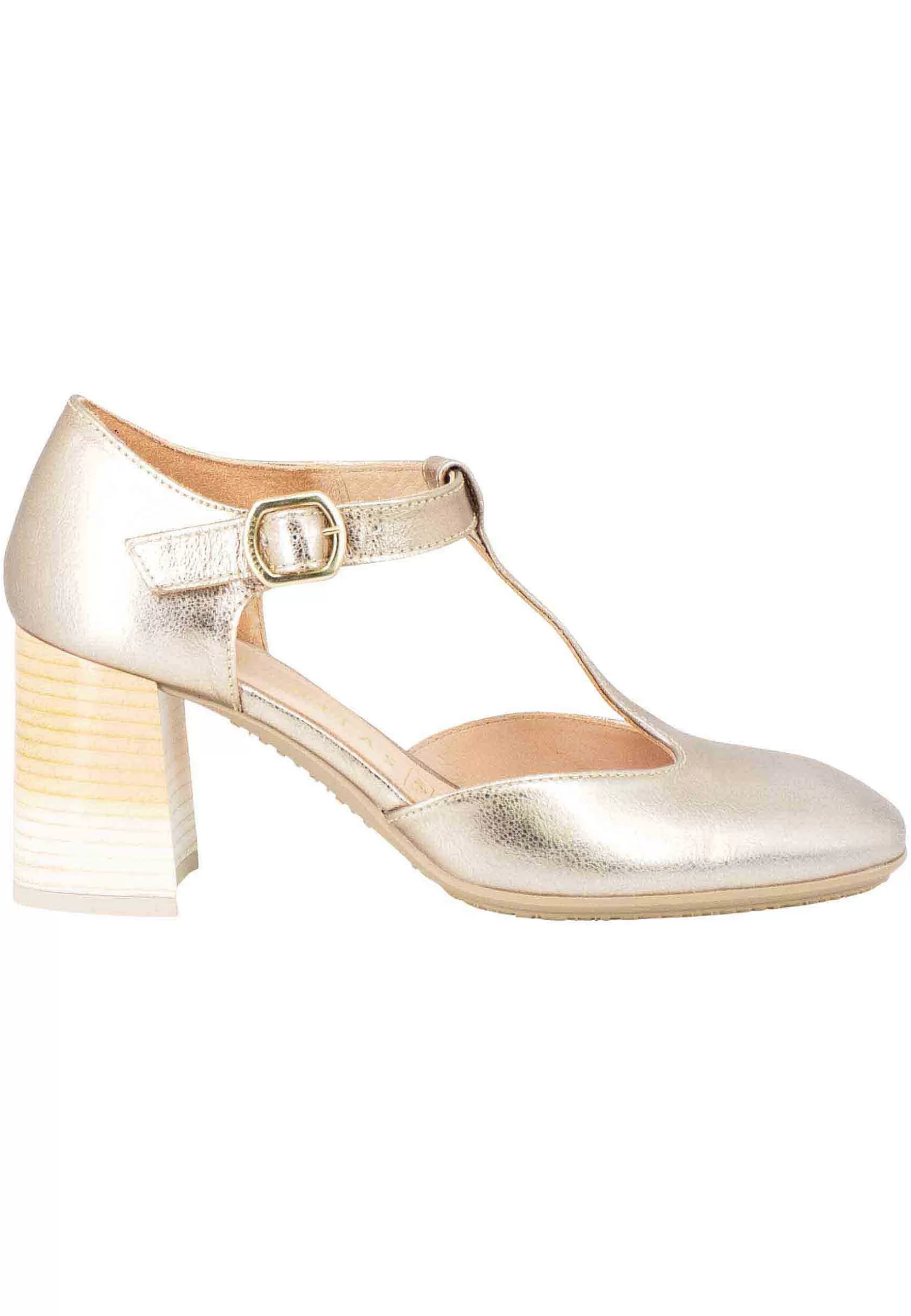 Decollete Australia Donna In Pelle Laminata Platino Con Tallone Chiuso E Cinturino*Hispanitas Best
