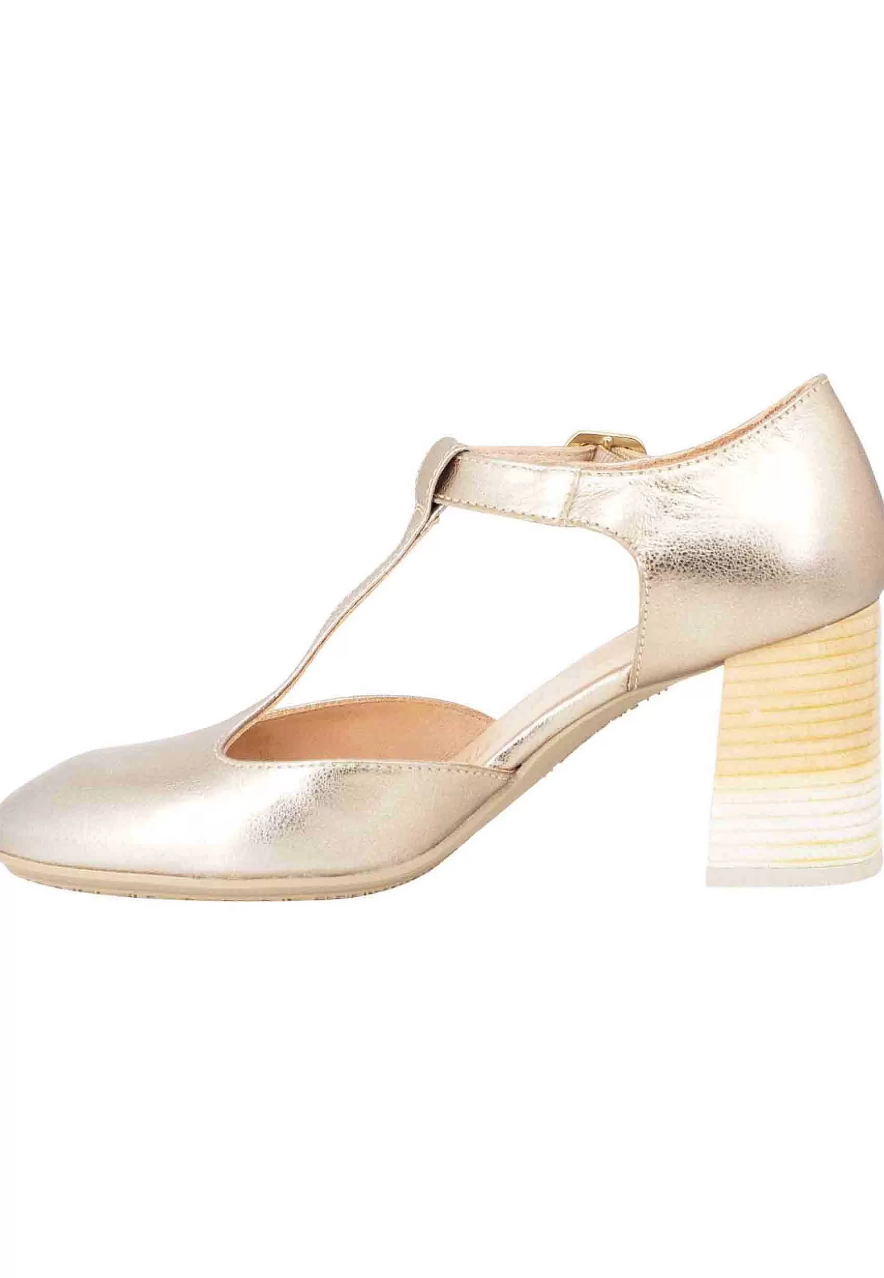 Decollete Australia Donna In Pelle Laminata Platino Con Tallone Chiuso E Cinturino*Hispanitas Best