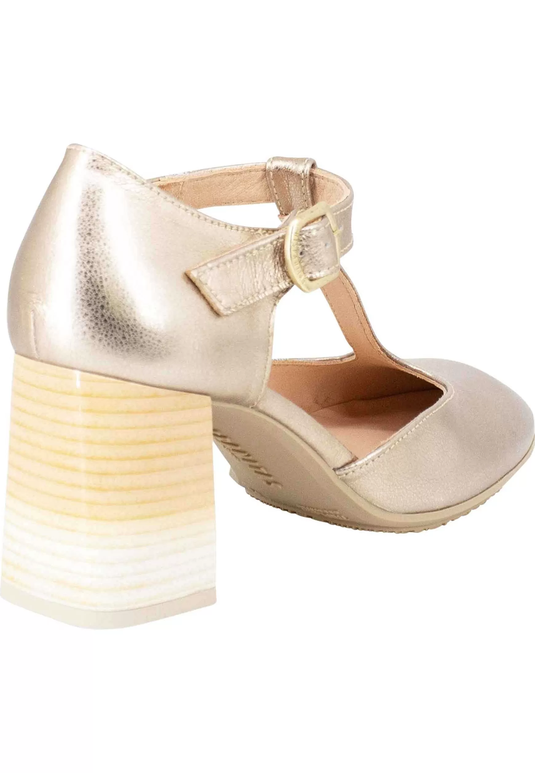 Decollete Australia Donna In Pelle Laminata Platino Con Tallone Chiuso E Cinturino*Hispanitas Best