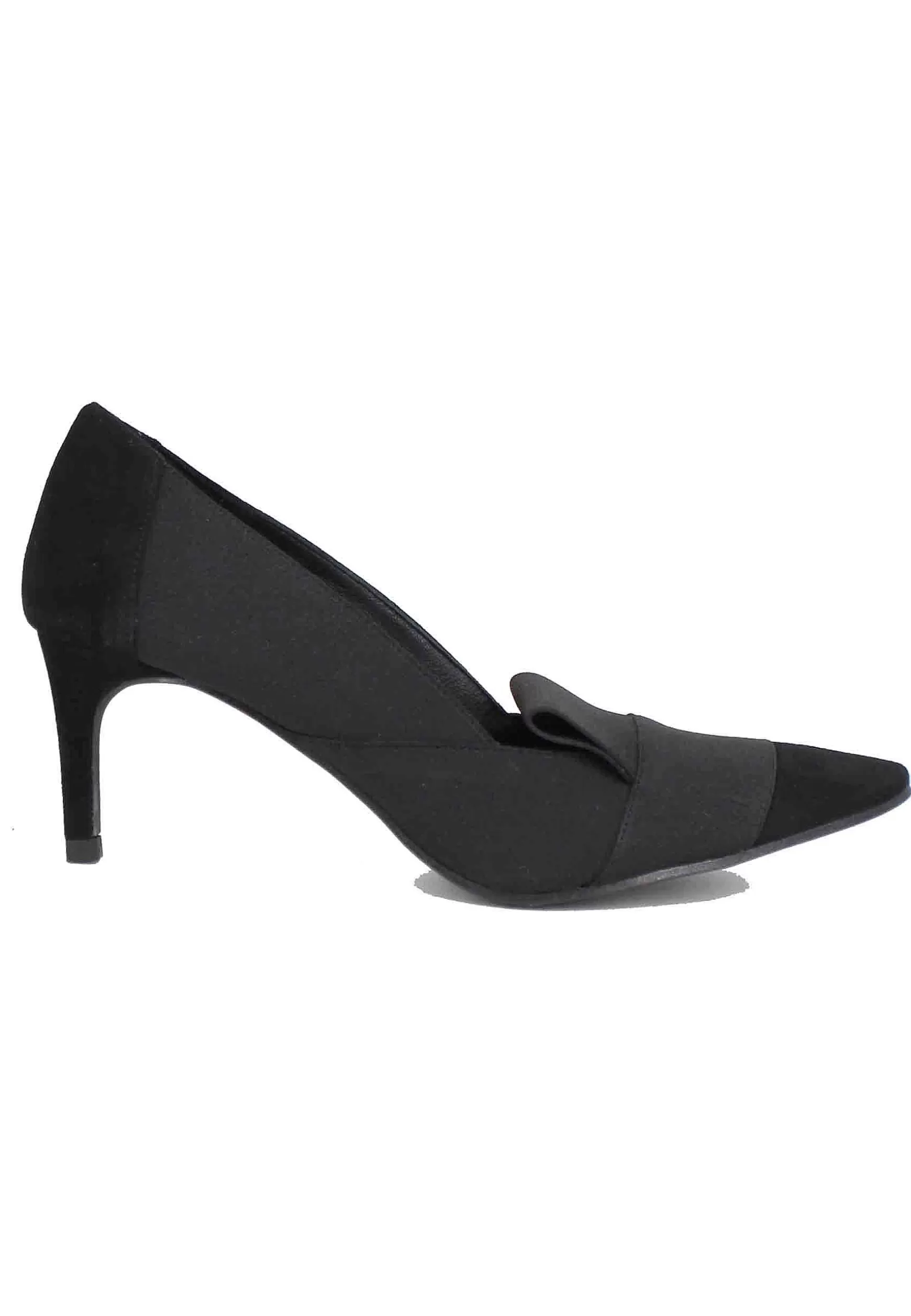 Decollete Donna In Camoscio Nero Con Riporti In Tessuto*Daniele Ancarani Store