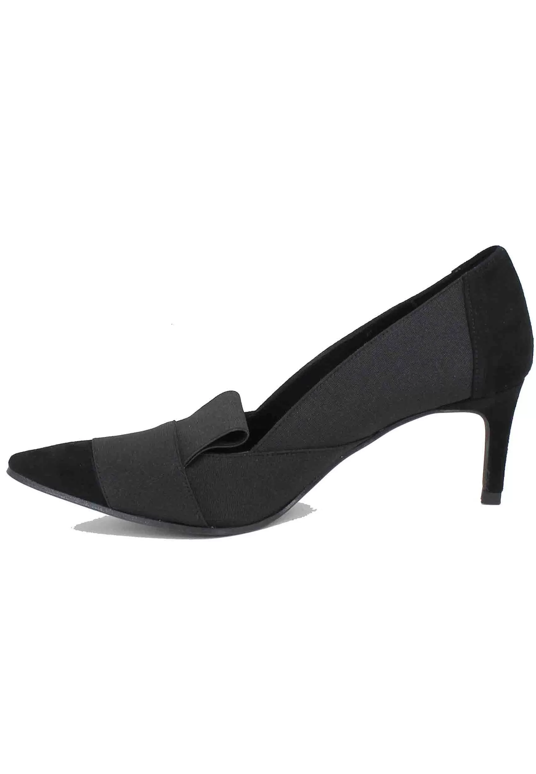 Decollete Donna In Camoscio Nero Con Riporti In Tessuto*Daniele Ancarani Store
