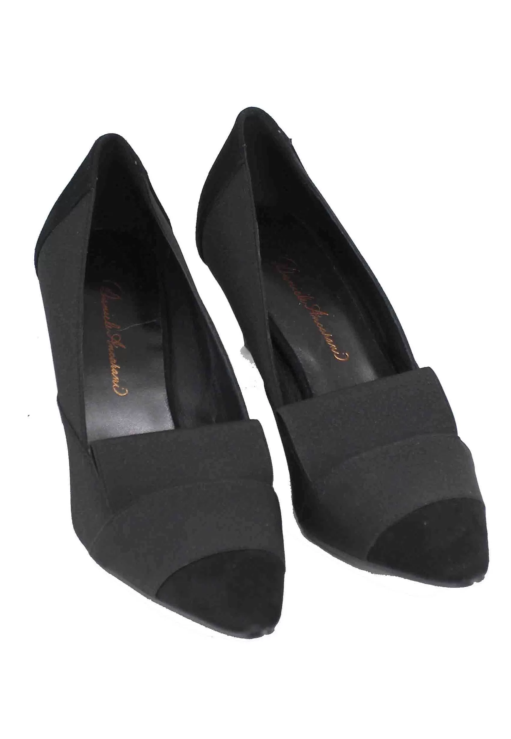 Decollete Donna In Camoscio Nero Con Riporti In Tessuto*Daniele Ancarani Store