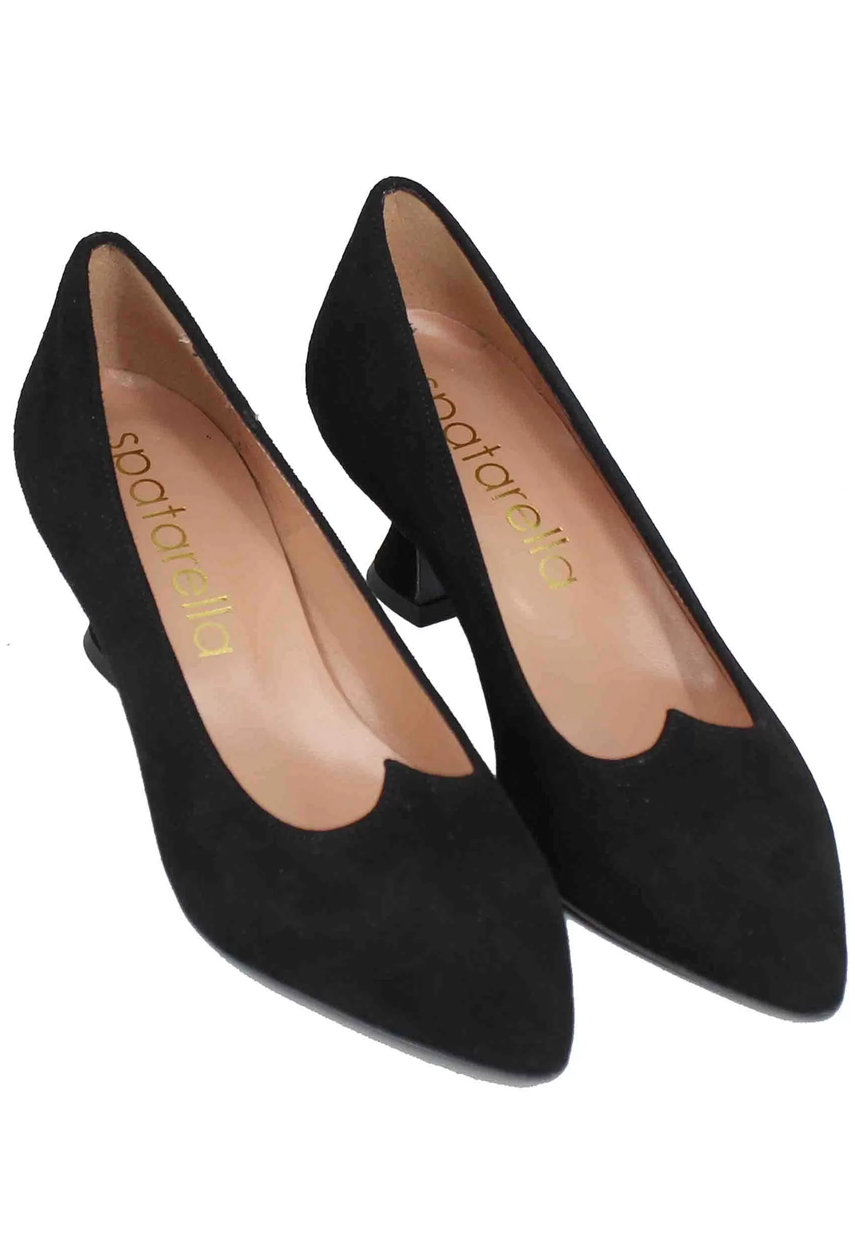 Decollete Donna In Camoscio Nero Con Scollo A Cuore** Shop