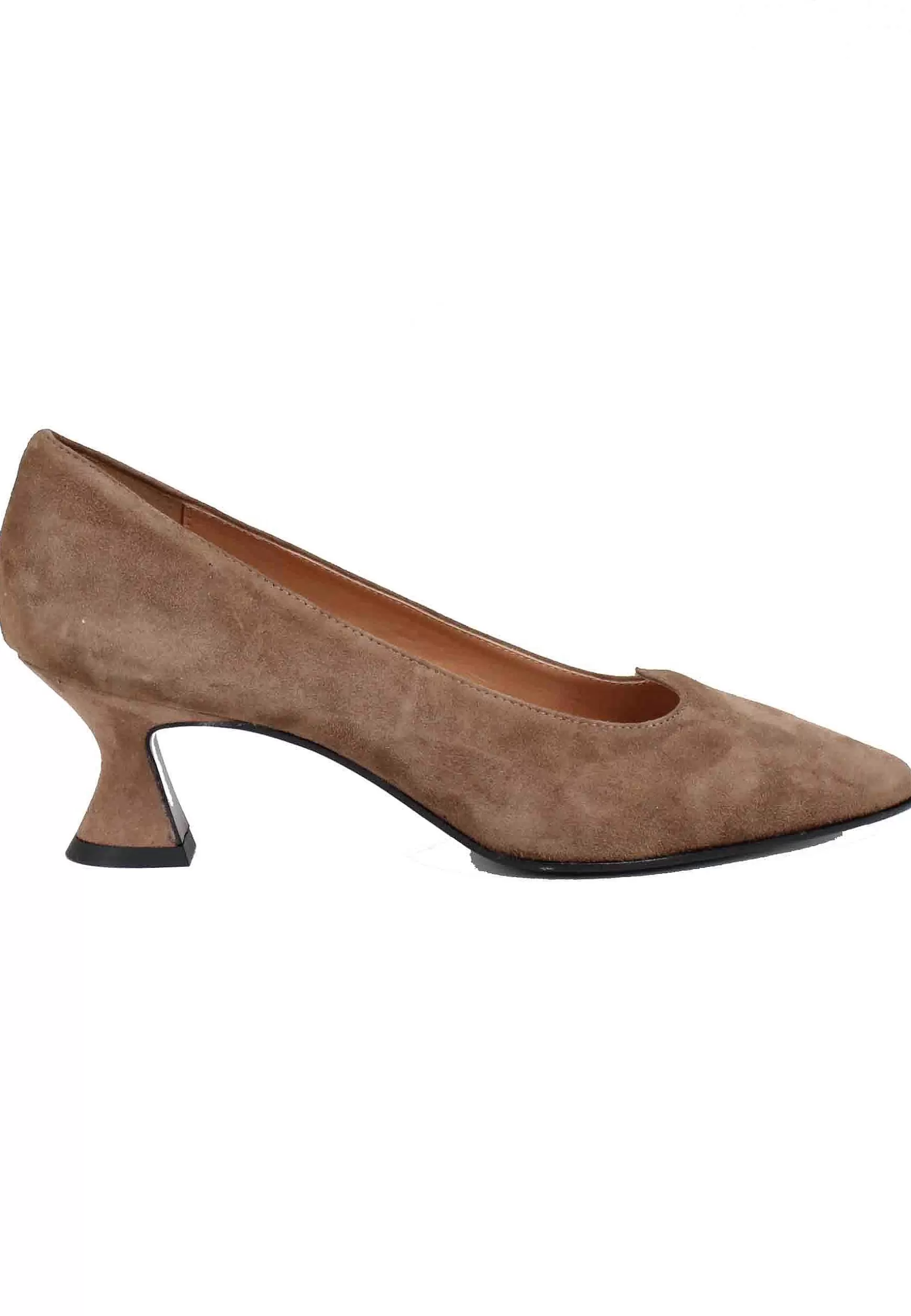 Decollete Donna In Camoscio Taupe Con Scollo A Cuore** Best Sale