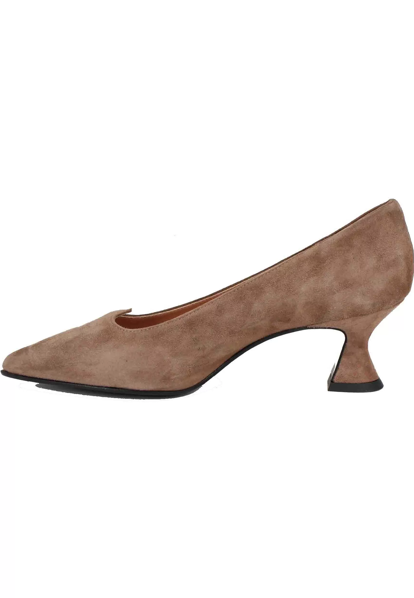 Decollete Donna In Camoscio Taupe Con Scollo A Cuore** Best Sale