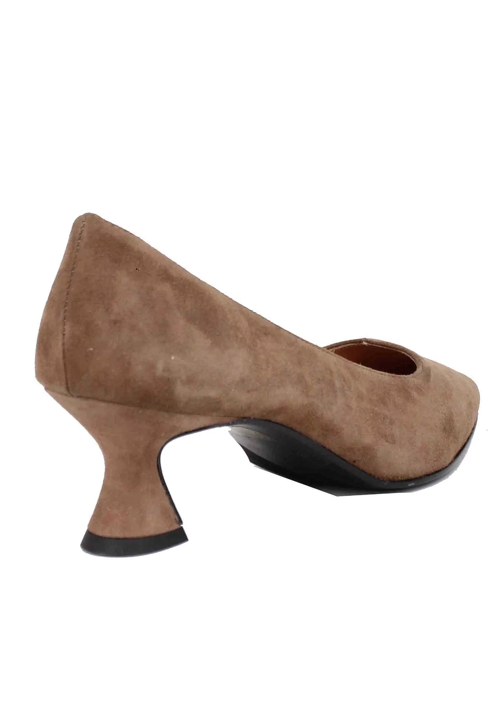 Decollete Donna In Camoscio Taupe Con Scollo A Cuore** Best Sale