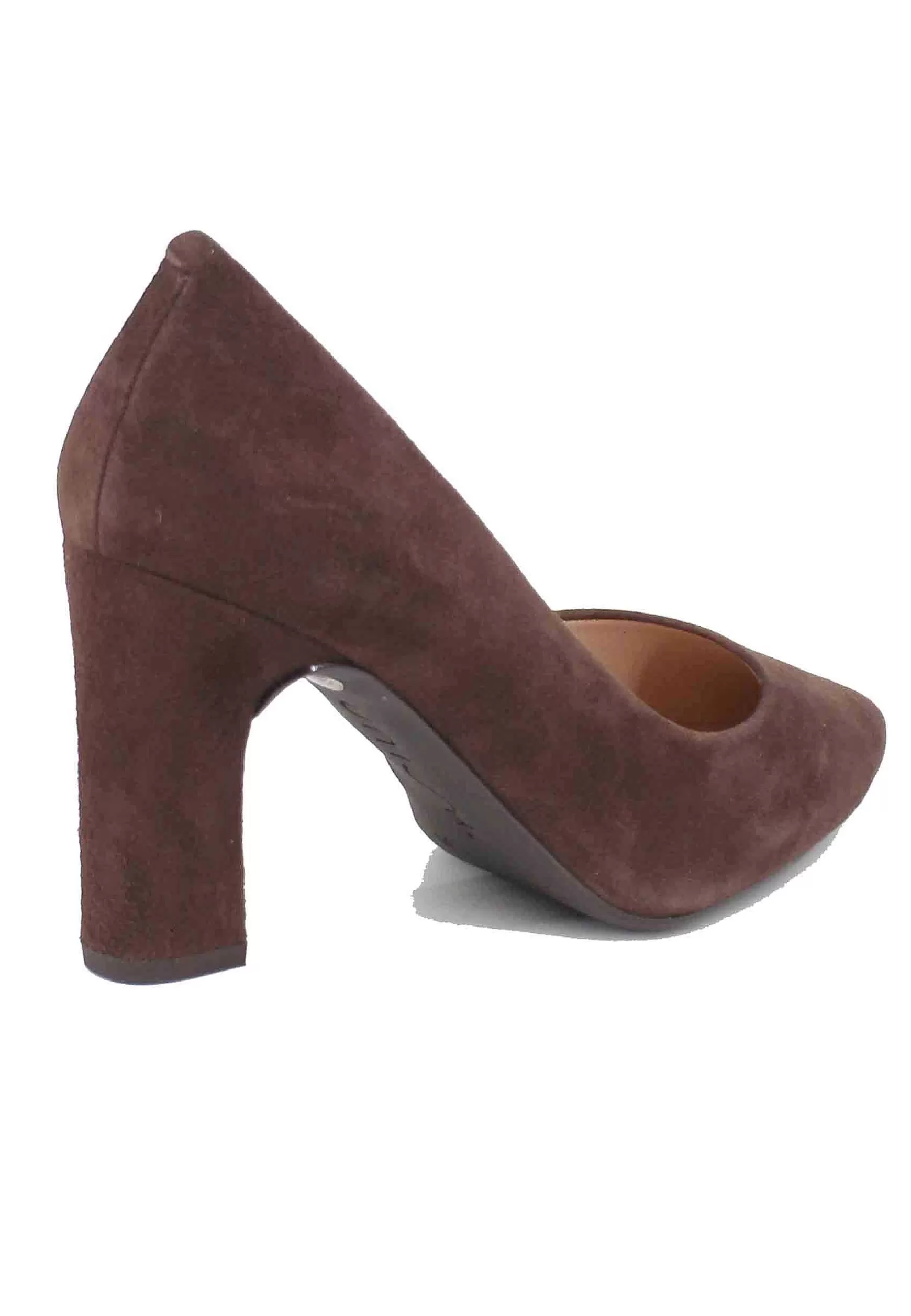 Decollete Donna In Camoscio Testa Di Moro Tacco Alto*Unisa Flash Sale