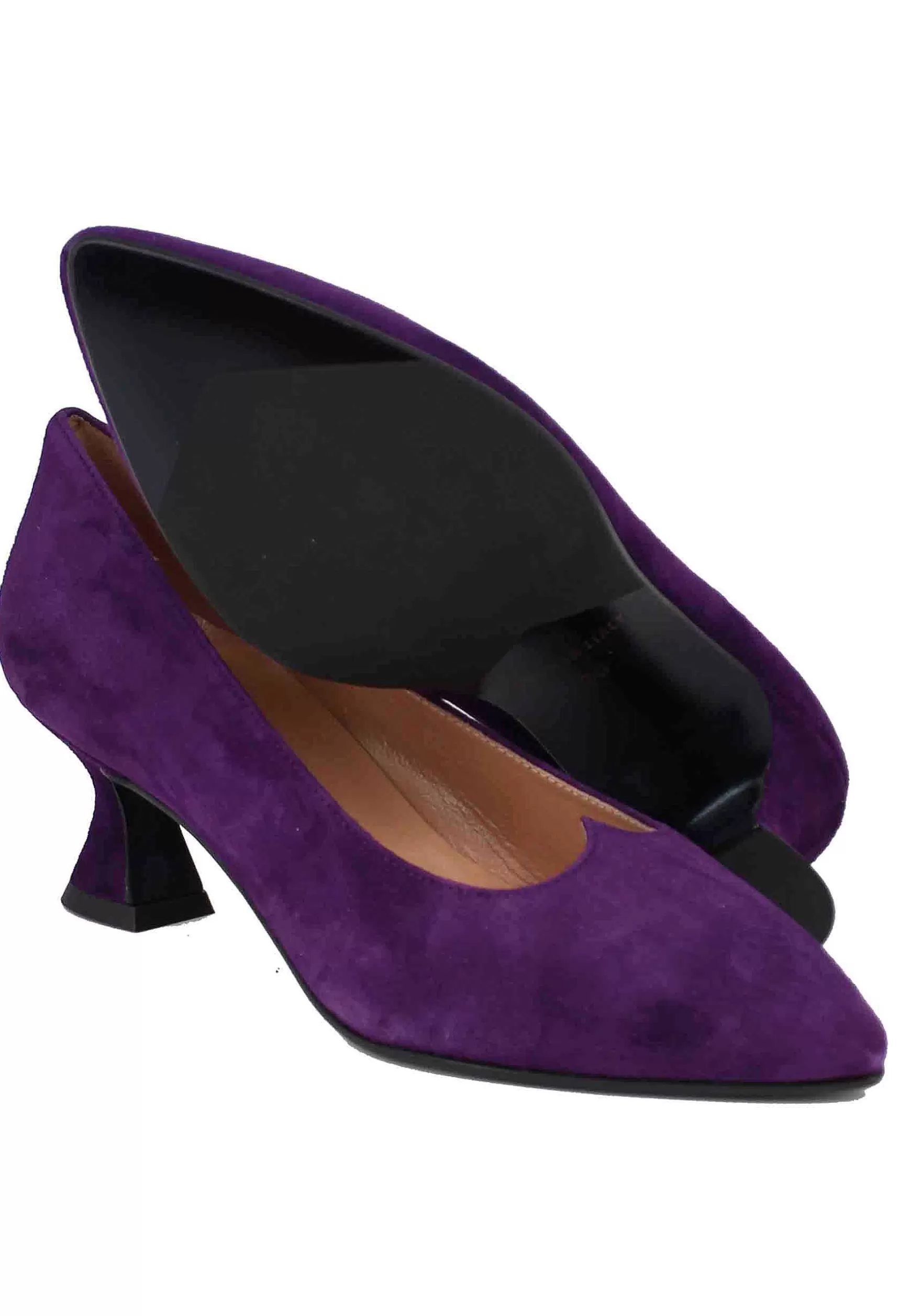 Decollete Donna In Camoscio Viola Con Scollo A Cuore** Best