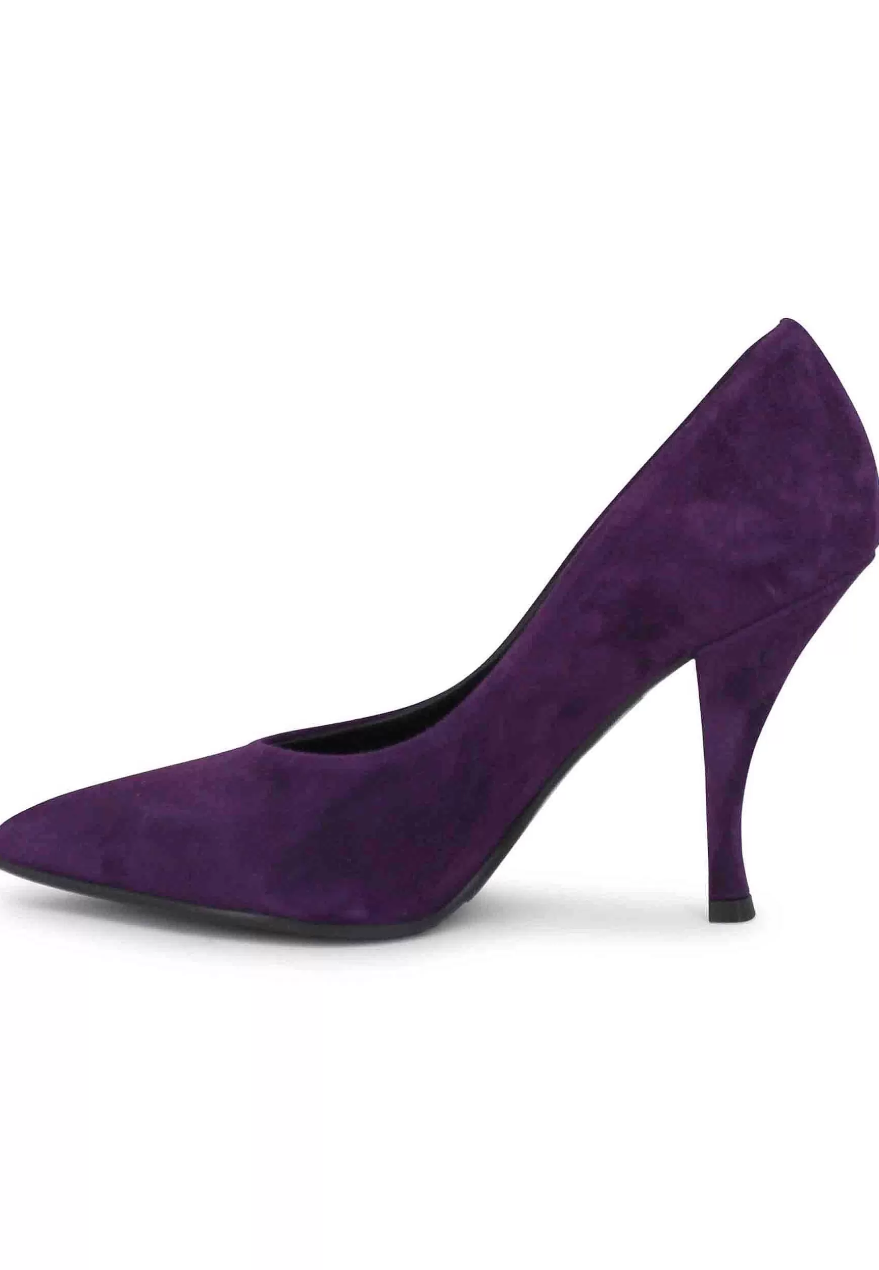 Decollete Donna In Camoscio Viola Tacco Alto** Outlet