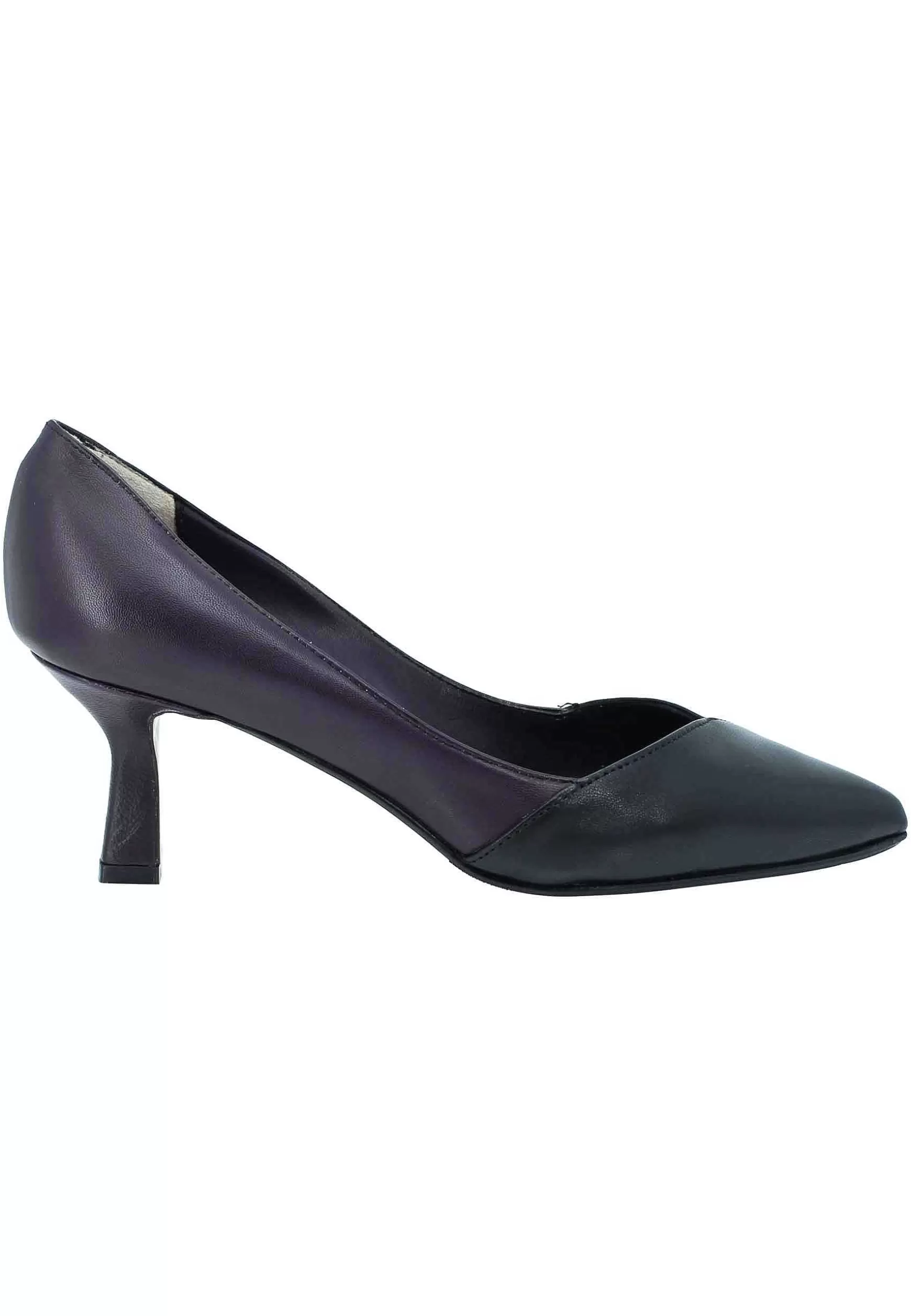 Decoete Donna In Pee Bi Coore Nero E Vioa Tacco Basso*L Cheap