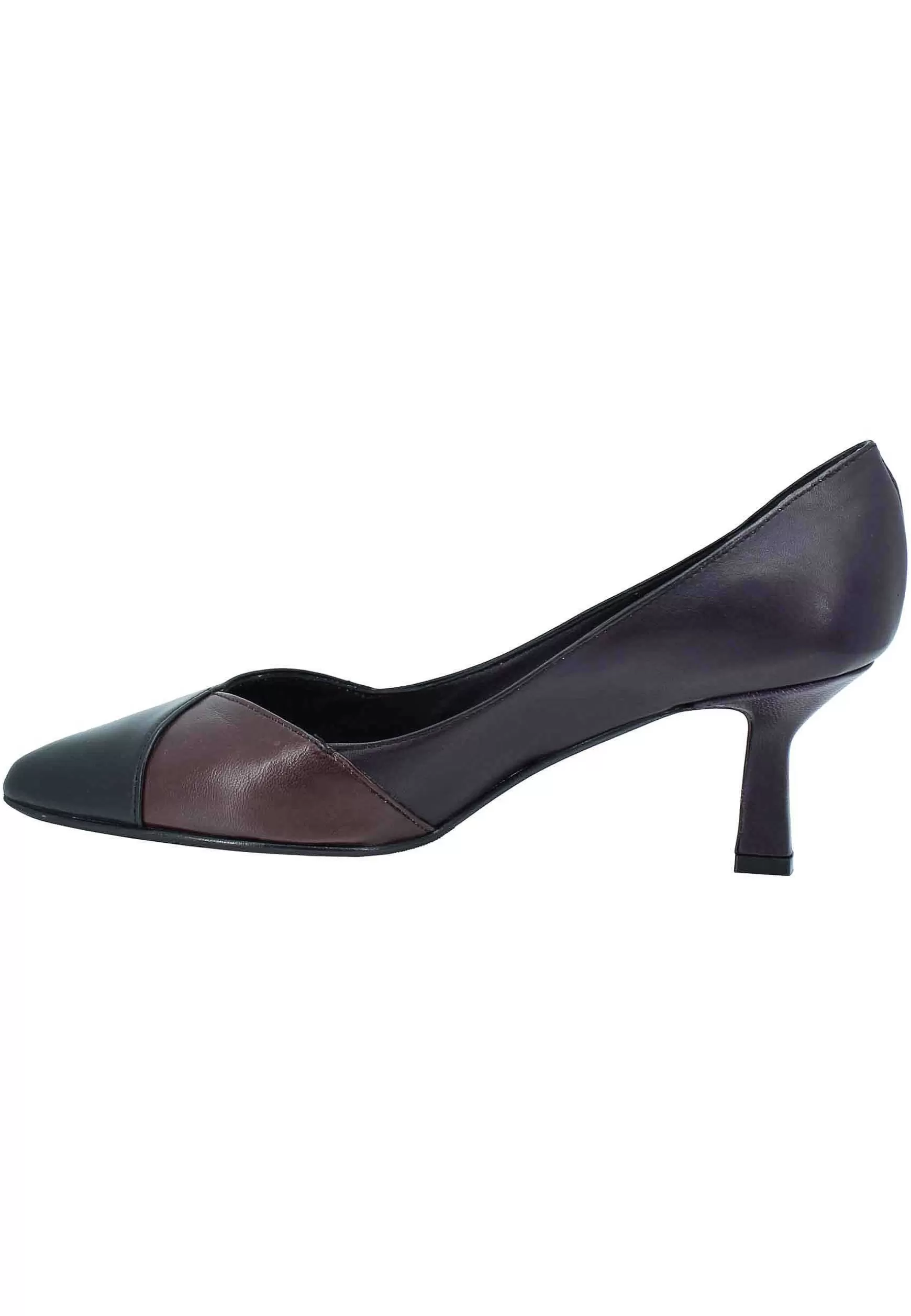 Decoete Donna In Pee Bi Coore Nero E Vioa Tacco Basso*L Cheap