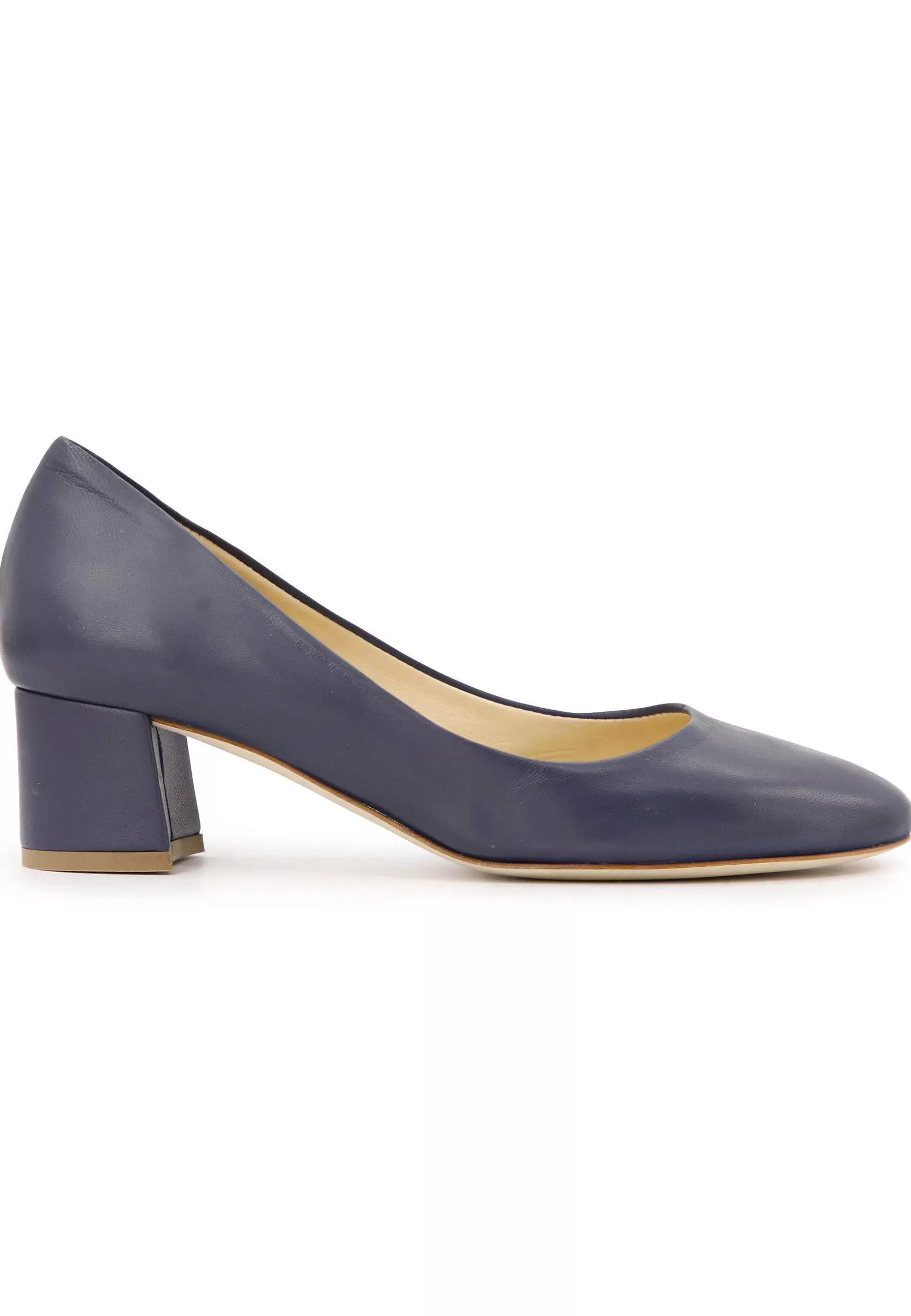 Decoete Donna In Pee Bu Con Punta Tonda Tacco Medio E Suoa In Cuoio*L New