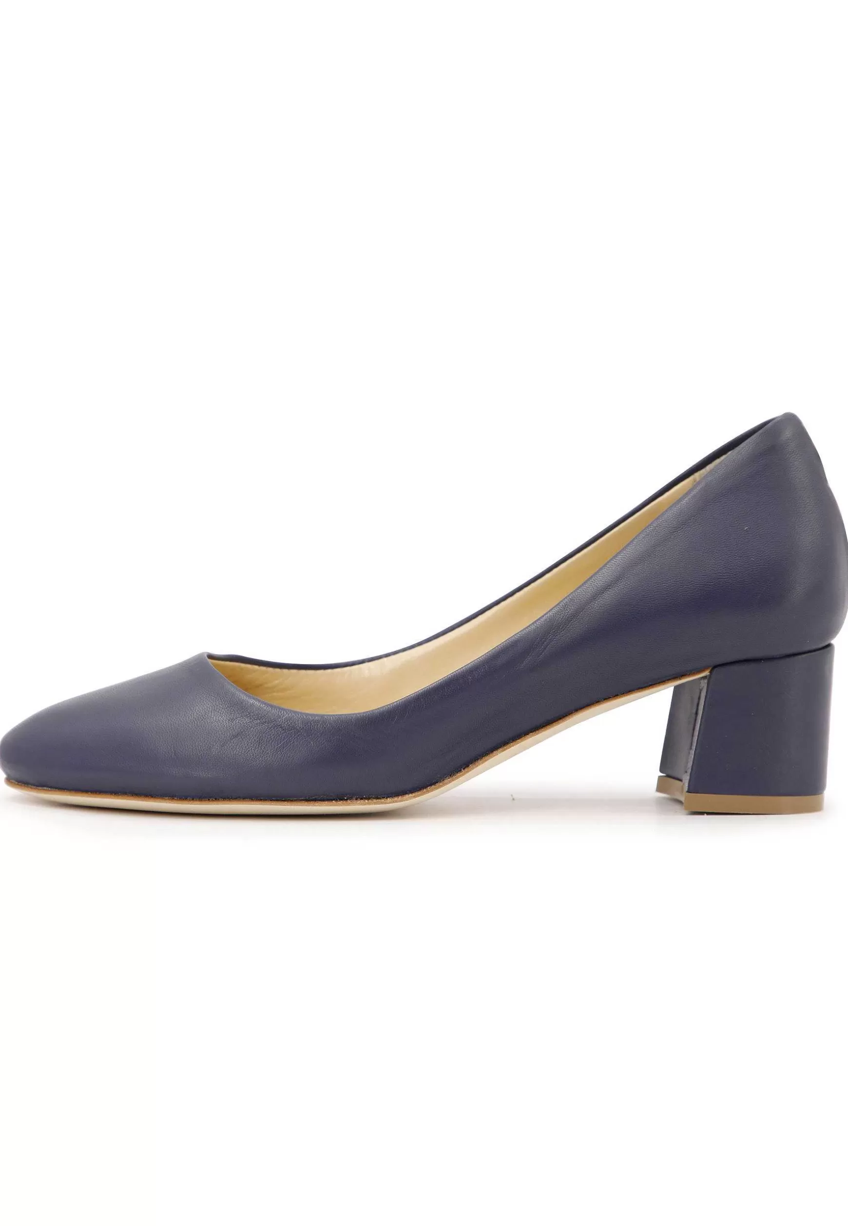 Decoete Donna In Pee Bu Con Punta Tonda Tacco Medio E Suoa In Cuoio*L New