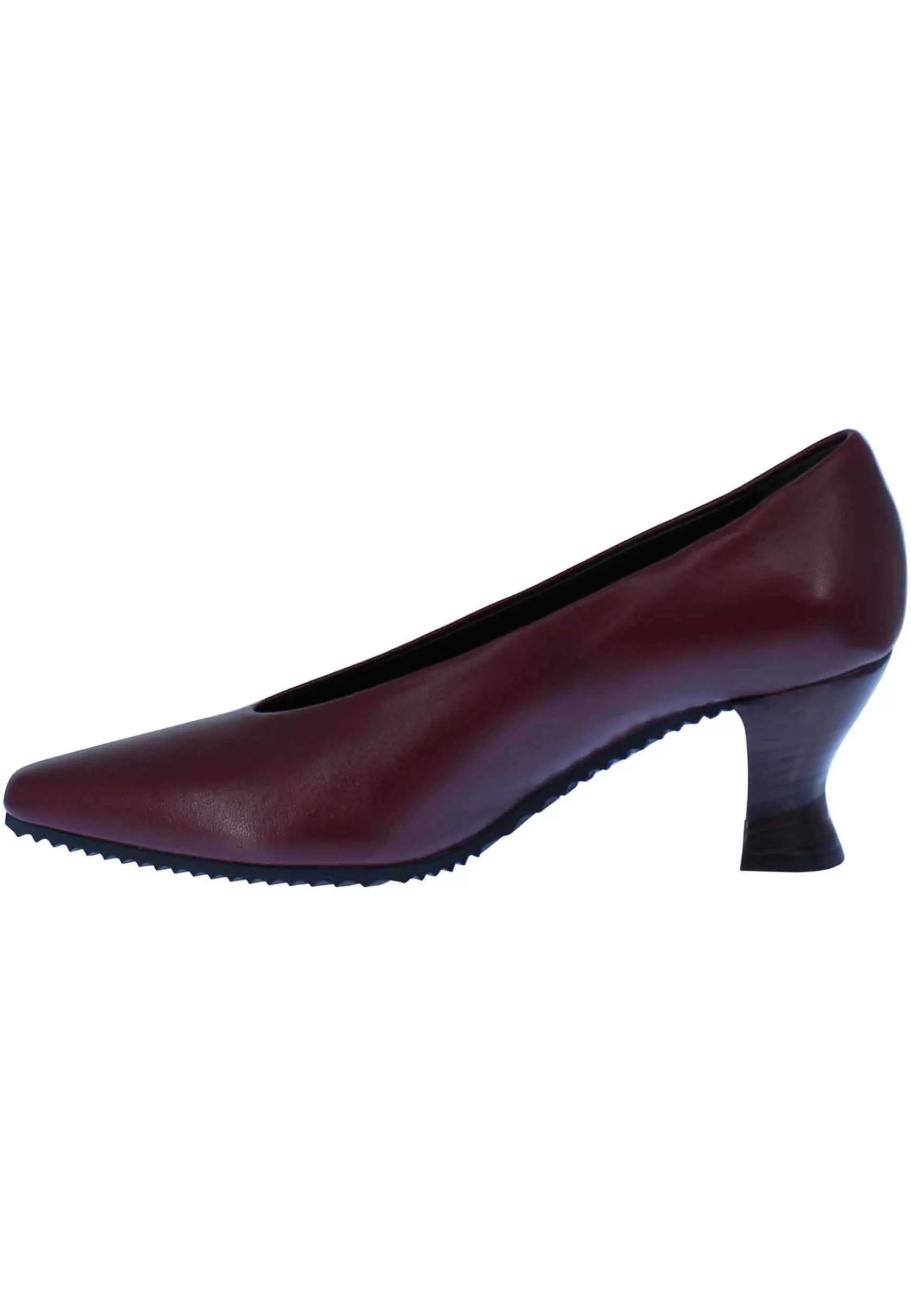 Decollete Donna In Pelle Bordeaux Punta Quadra E Tacco In Cuoio** Flash Sale