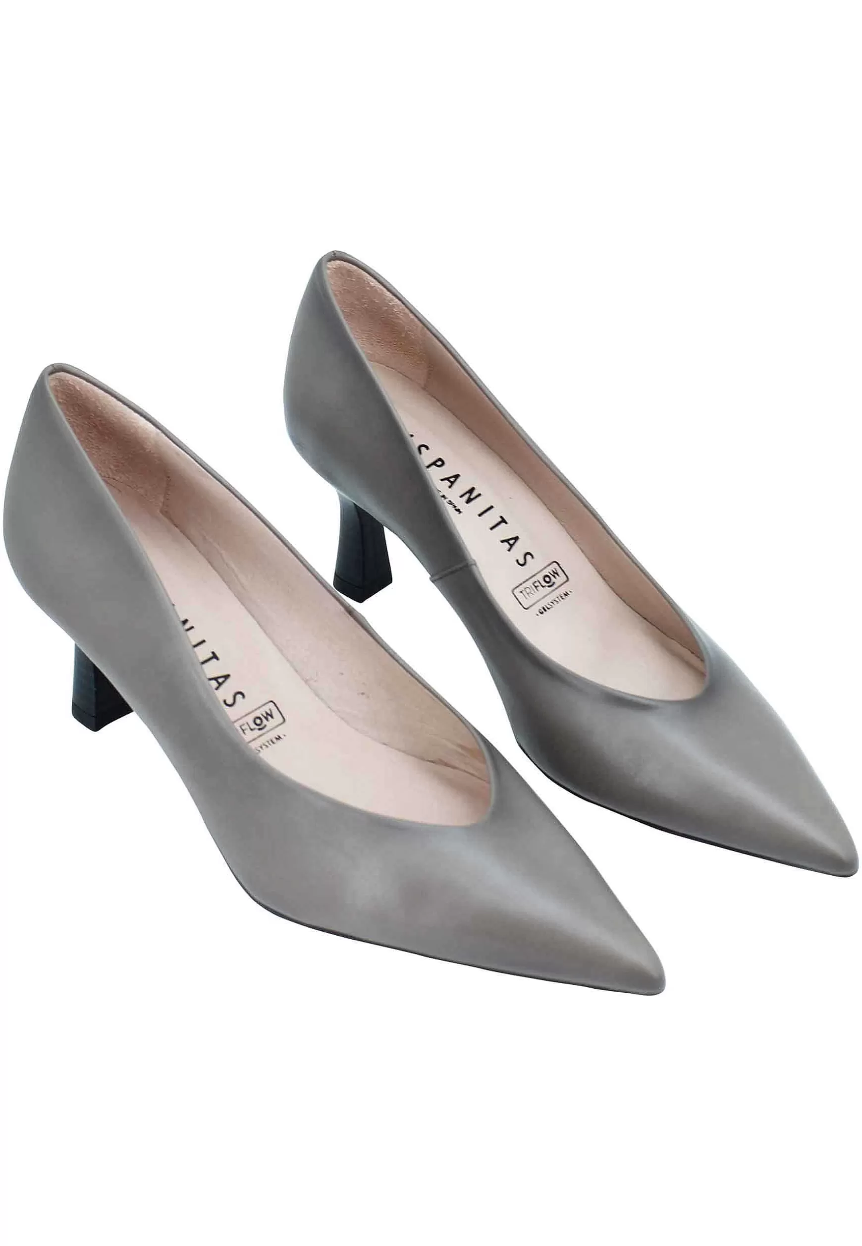 Decollete Donna In Pelle Grigio Extra Soft Con Suola In Gomma*Hispanitas Hot