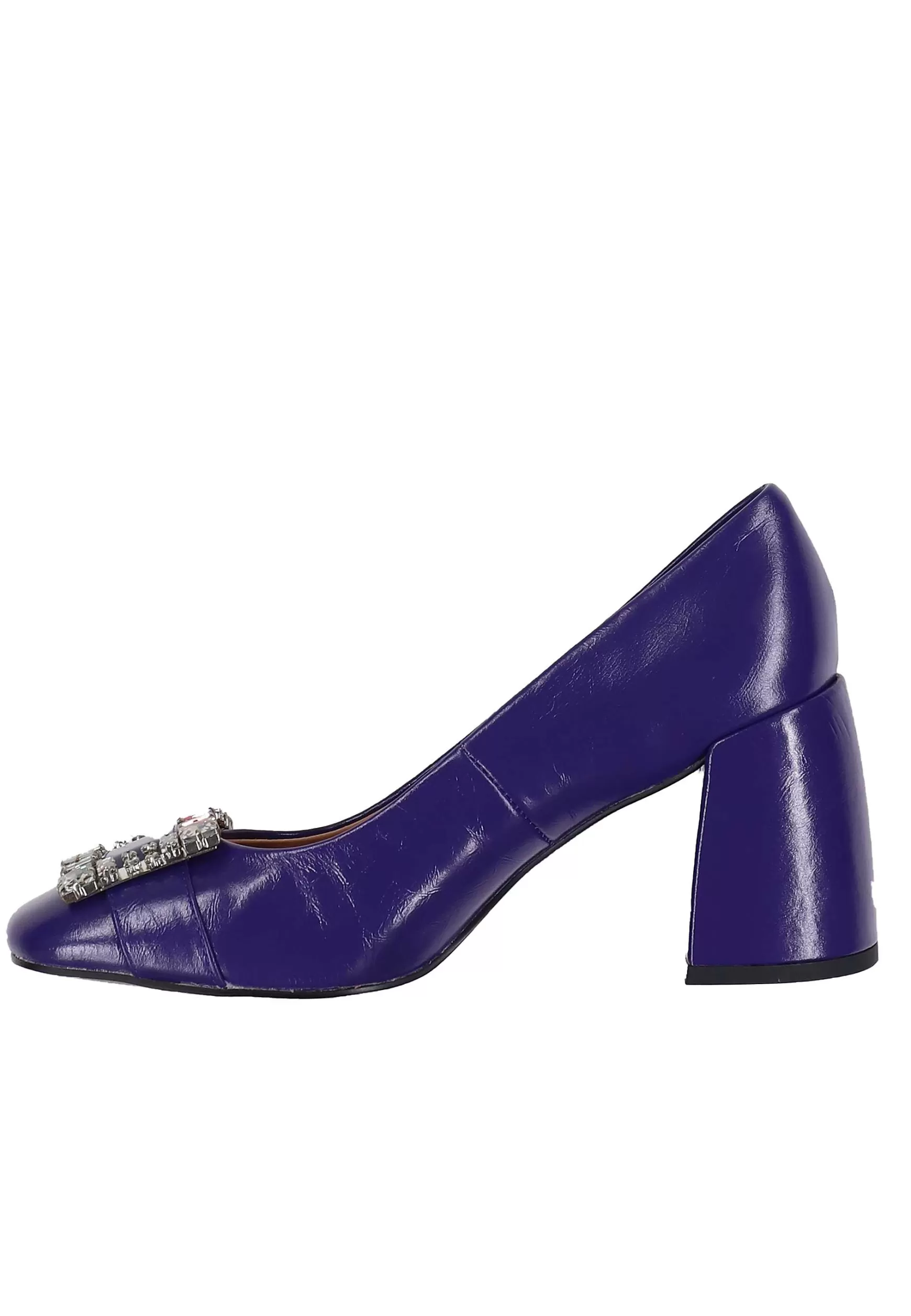 Decollete Donna In Pelle Lucida Viola Con Fibbia In Strass E Tacco Alto Adella*Bibi Lou Clearance