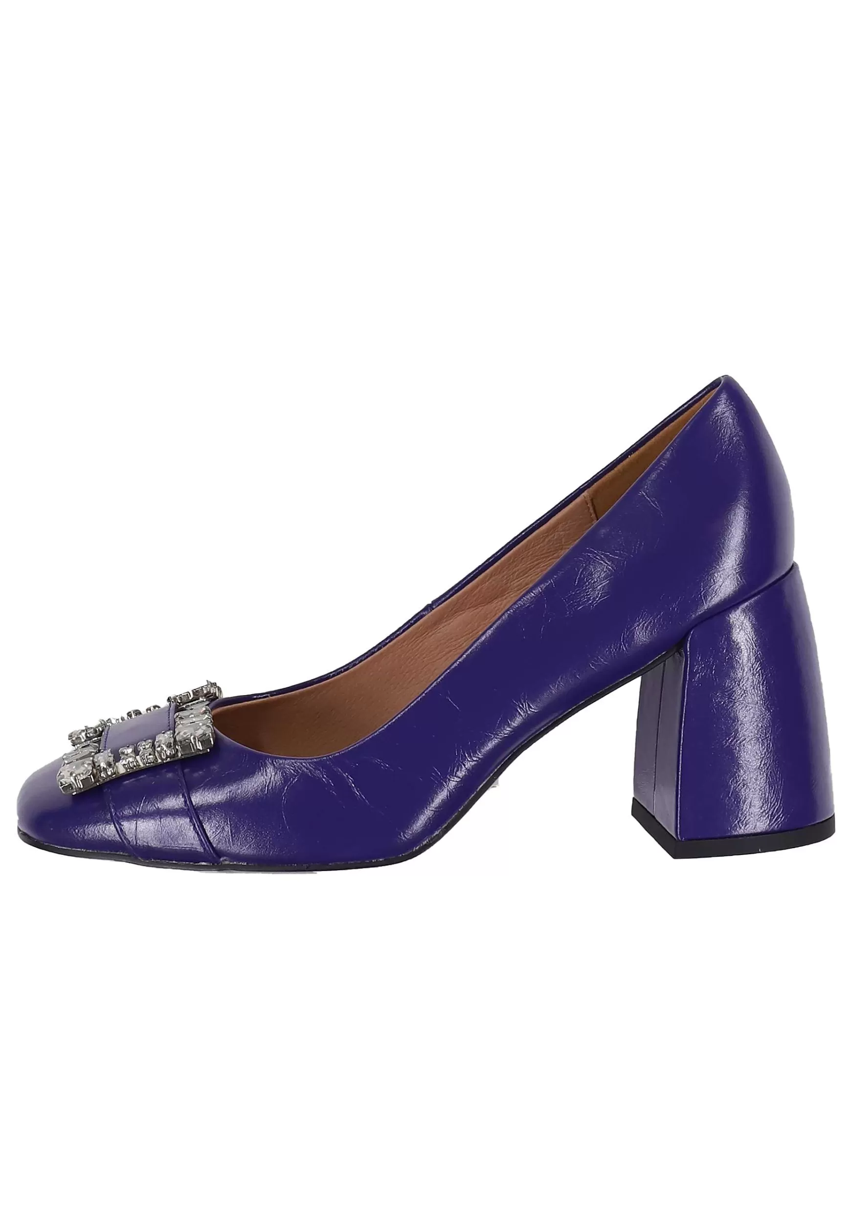 Decollete Donna In Pelle Lucida Viola Con Fibbia In Strass E Tacco Alto Adella*Bibi Lou Clearance