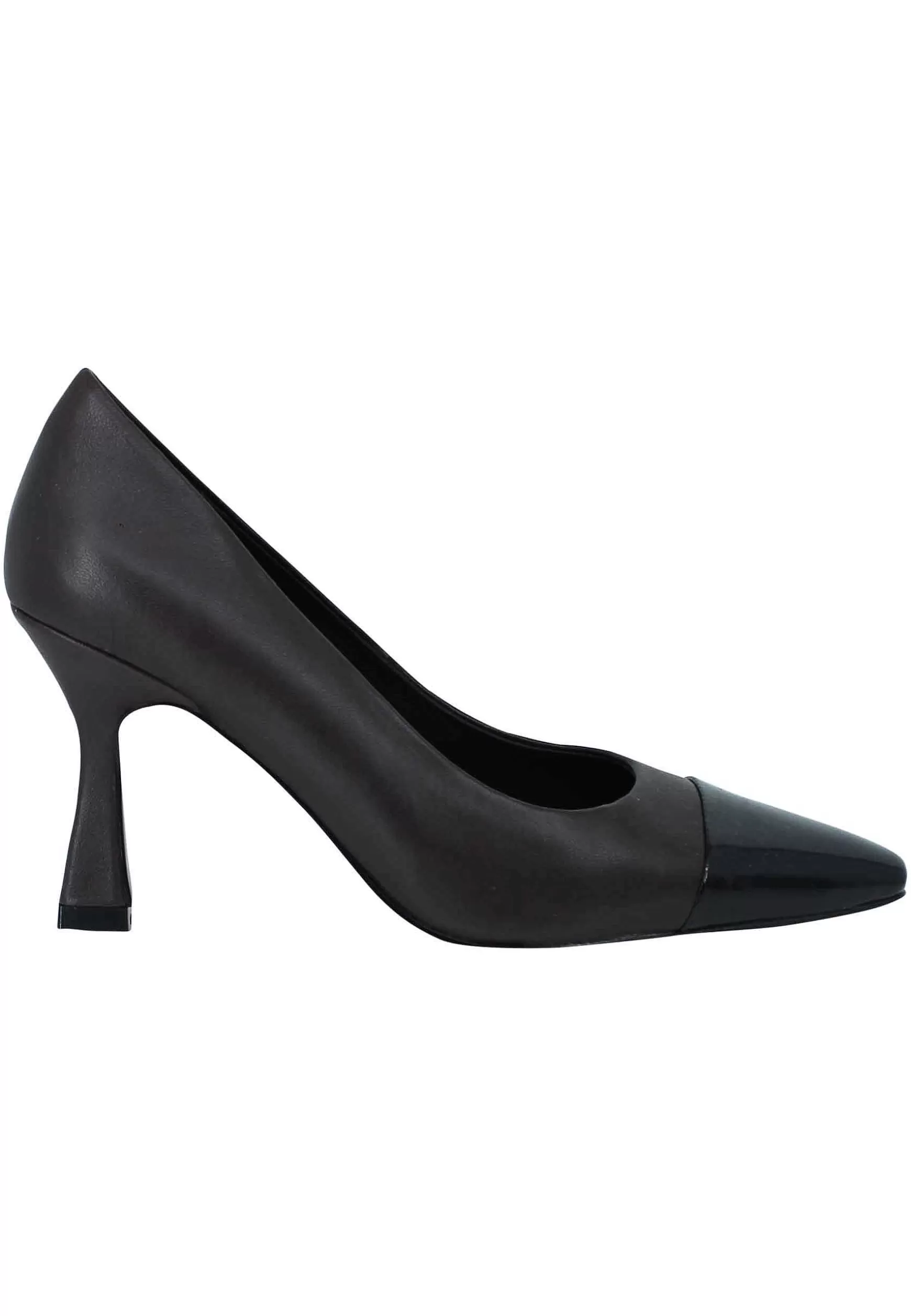 Decollete Donna In Pelle Marrone Con Puntale In Pelle Nero E Tacco Alto*Bibi Lou Cheap
