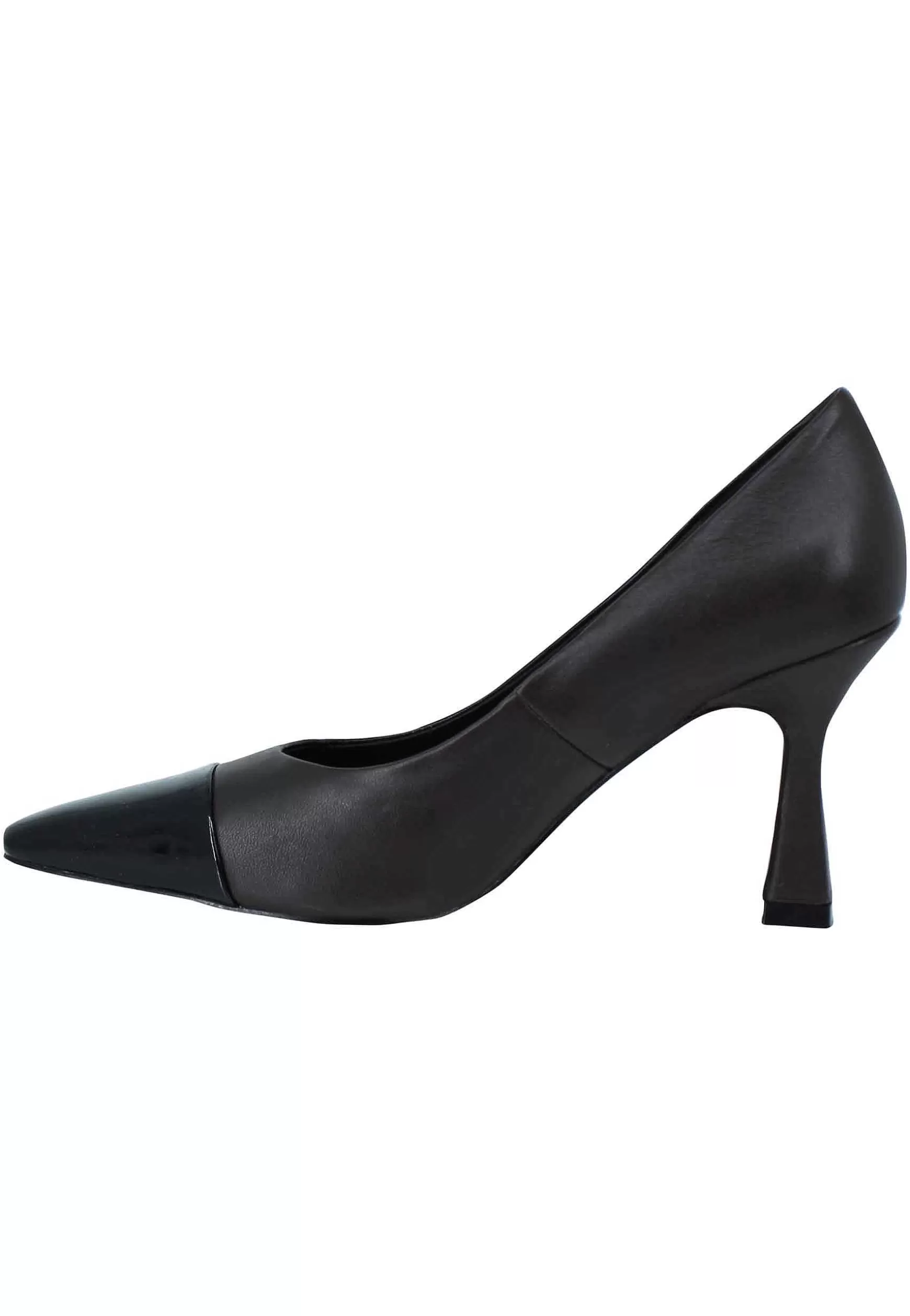 Decollete Donna In Pelle Marrone Con Puntale In Pelle Nero E Tacco Alto*Bibi Lou Cheap