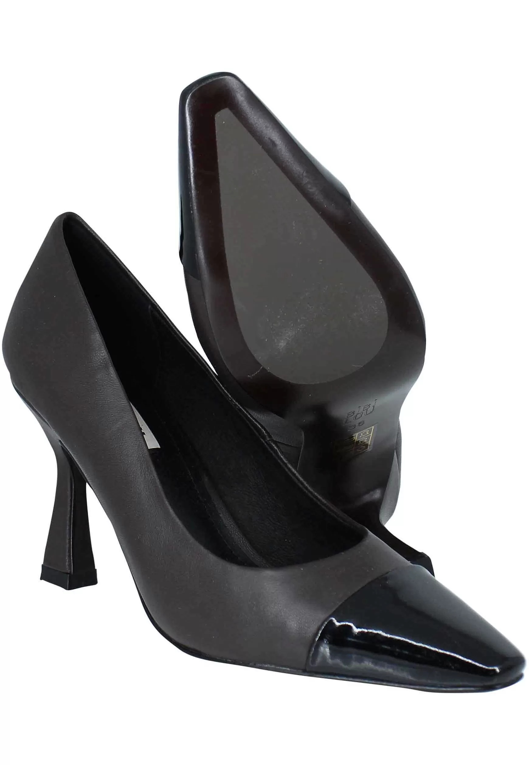 Decollete Donna In Pelle Marrone Con Puntale In Pelle Nero E Tacco Alto*Bibi Lou Cheap