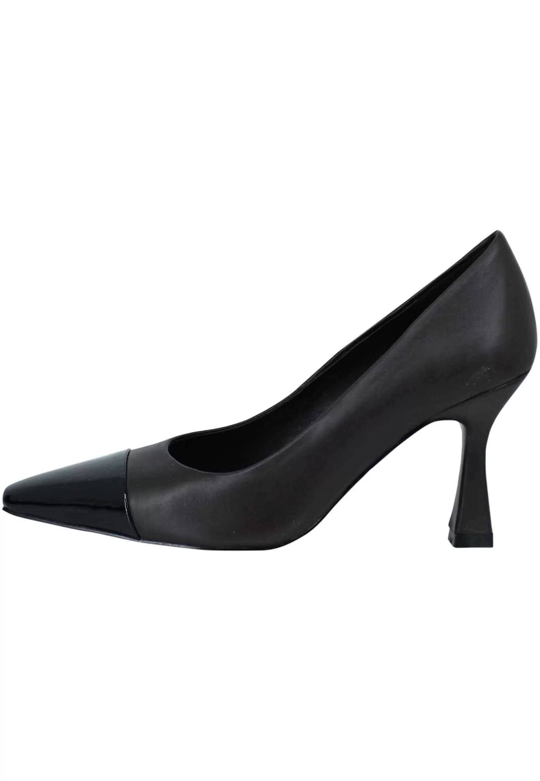 Decollete Donna In Pelle Marrone Con Puntale In Pelle Nero E Tacco Alto*Bibi Lou Cheap