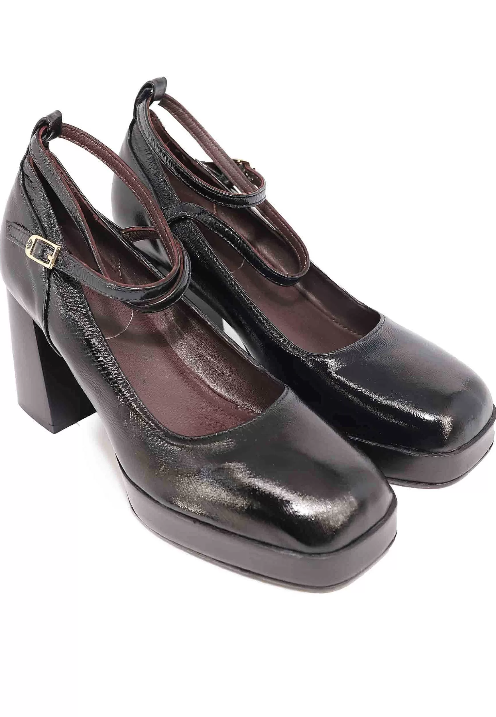 Decoete Donna In Pee Nera Con Cinturini E Tacco Ato*L Cheap
