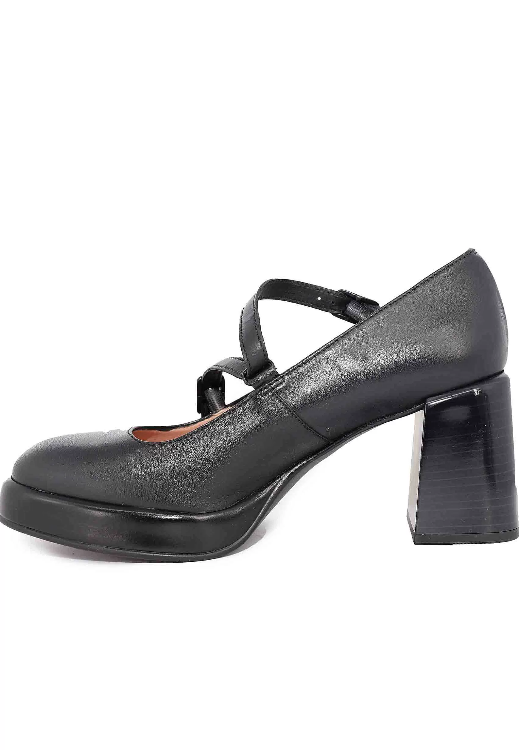 Decollete Donna In Pelle Nera Con Cinturini Sul Collo Piede*Hispanitas Hot