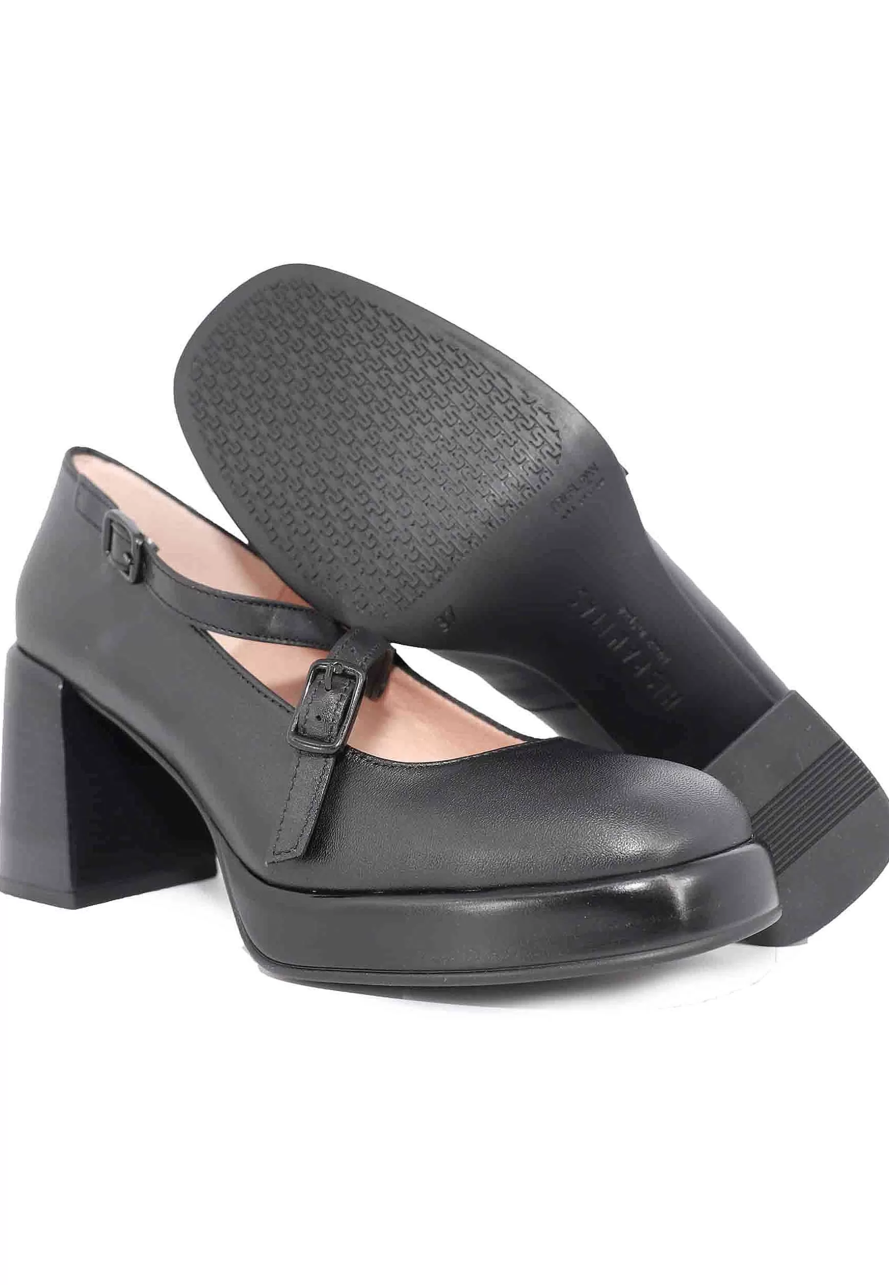 Decollete Donna In Pelle Nera Con Cinturini Sul Collo Piede*Hispanitas Hot