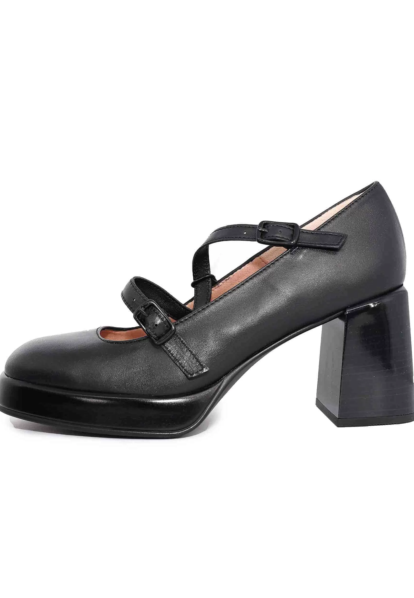 Decollete Donna In Pelle Nera Con Cinturini Sul Collo Piede*Hispanitas Hot