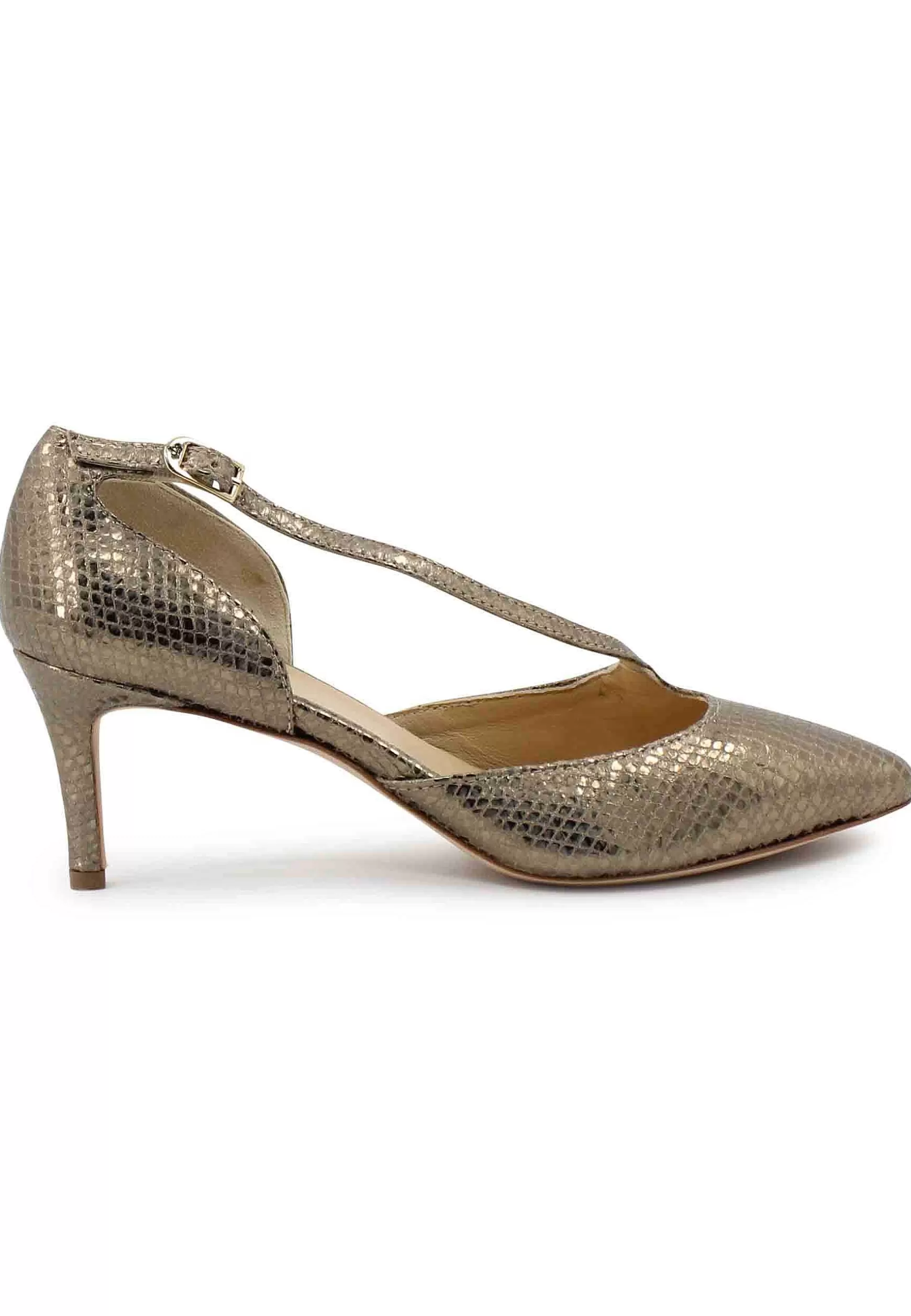 Decoete Donna In Pee Patino Con Tacco E Cinturino Su Coo Piede*L New